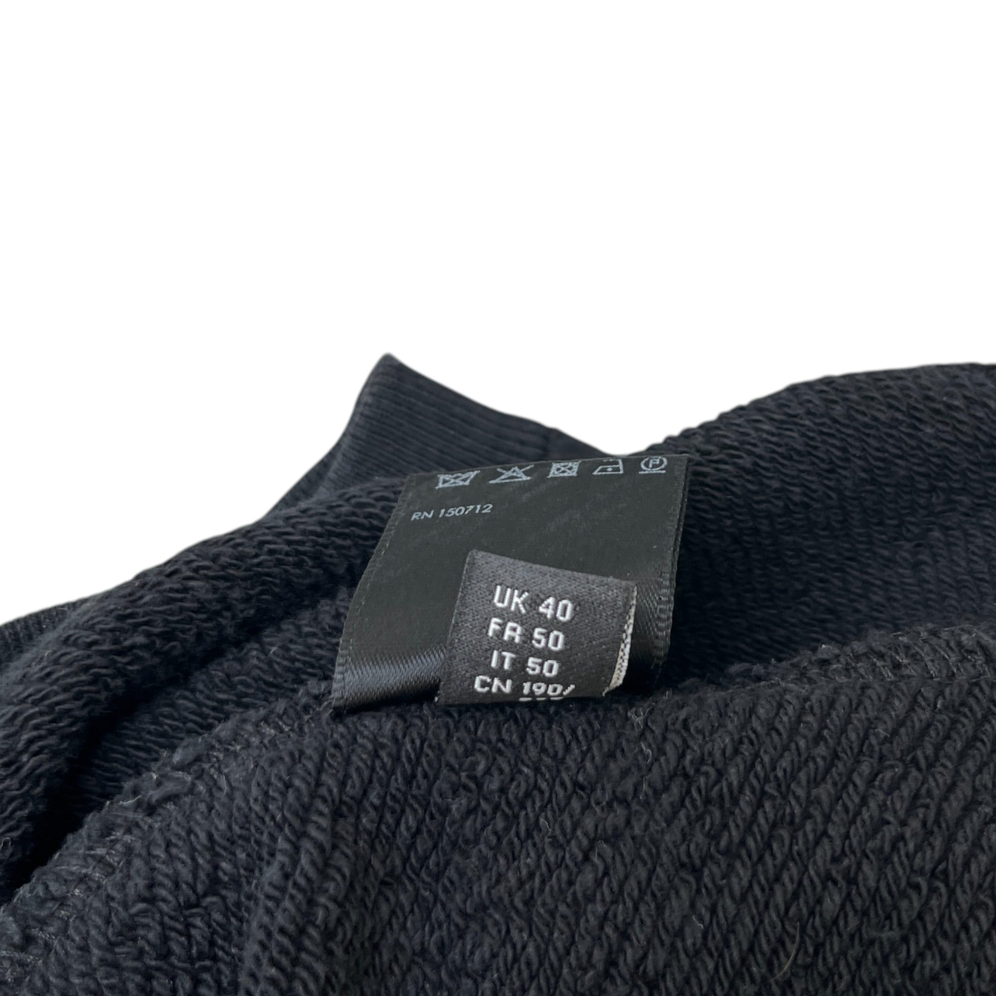 Men's Distressed Logo Print Jumper Black Size L