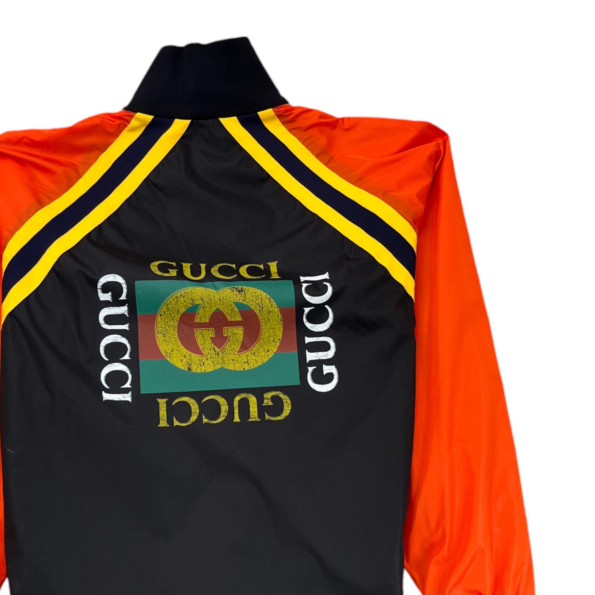 Men's Gg Logo Print Windbreaker Black Size IT 52 / XL