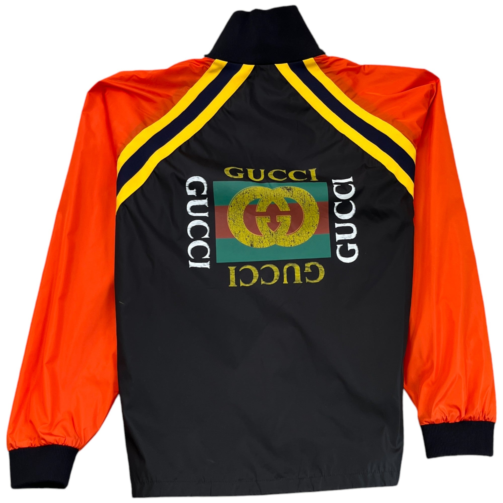 Men's Gg Logo Print Windbreaker Black Size IT 52 / XL