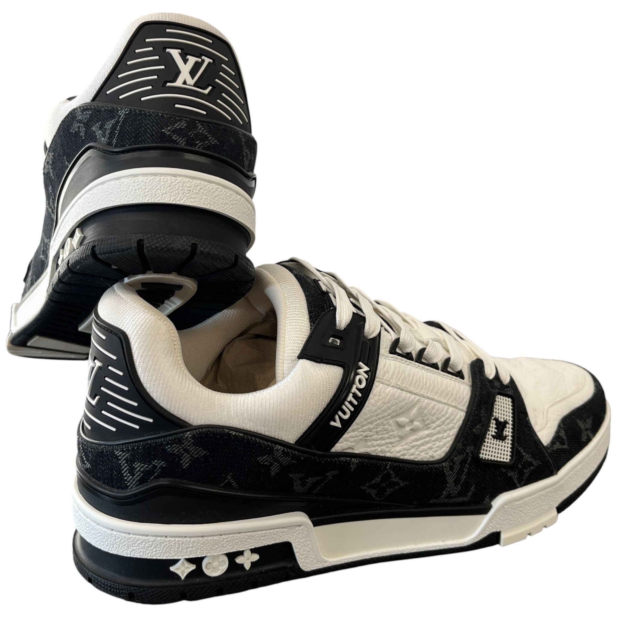 Men's Lv Denim Low Trainers Black Size EU 42 / UK 8