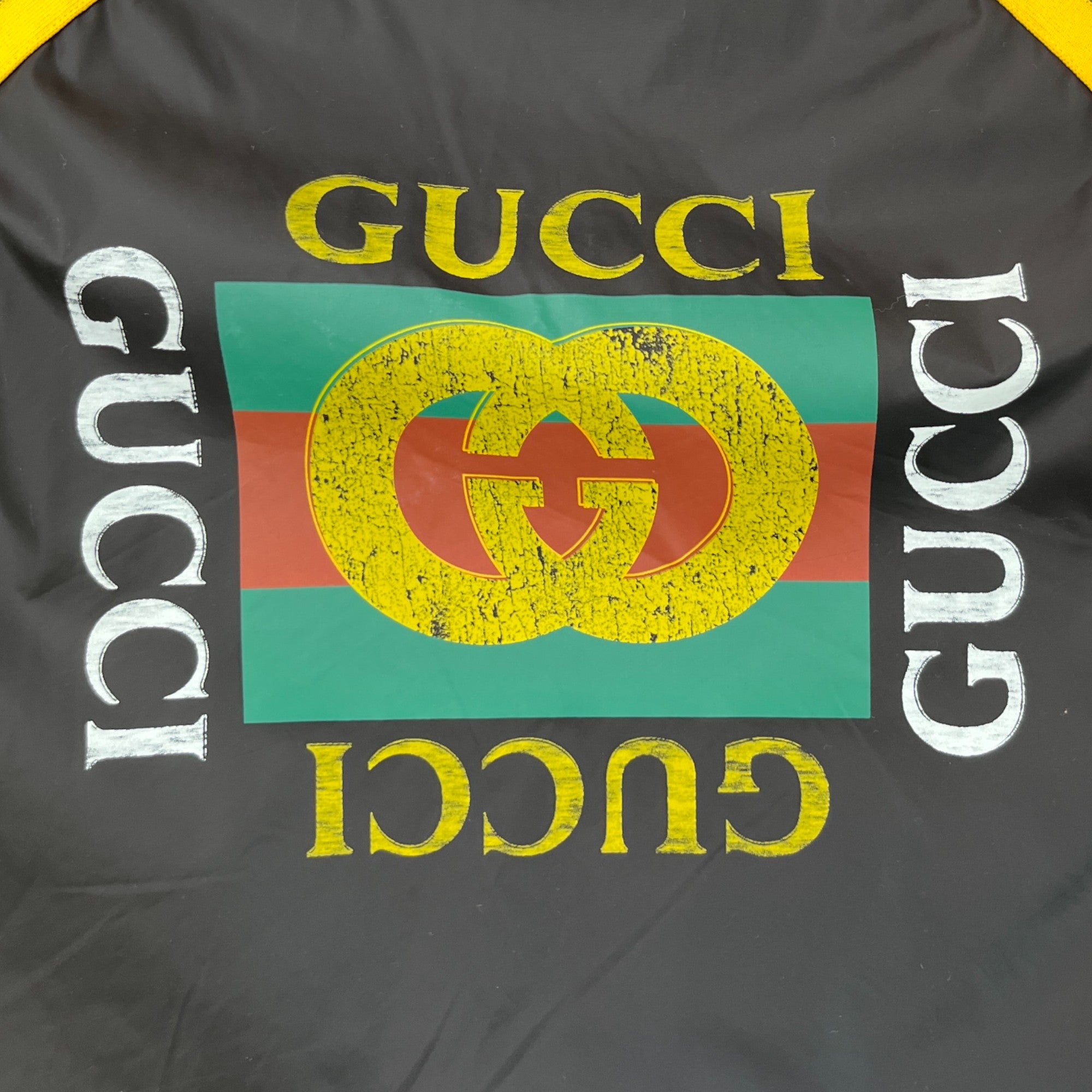 Men's Gg Logo Print Windbreaker Black Size IT 52 / XL