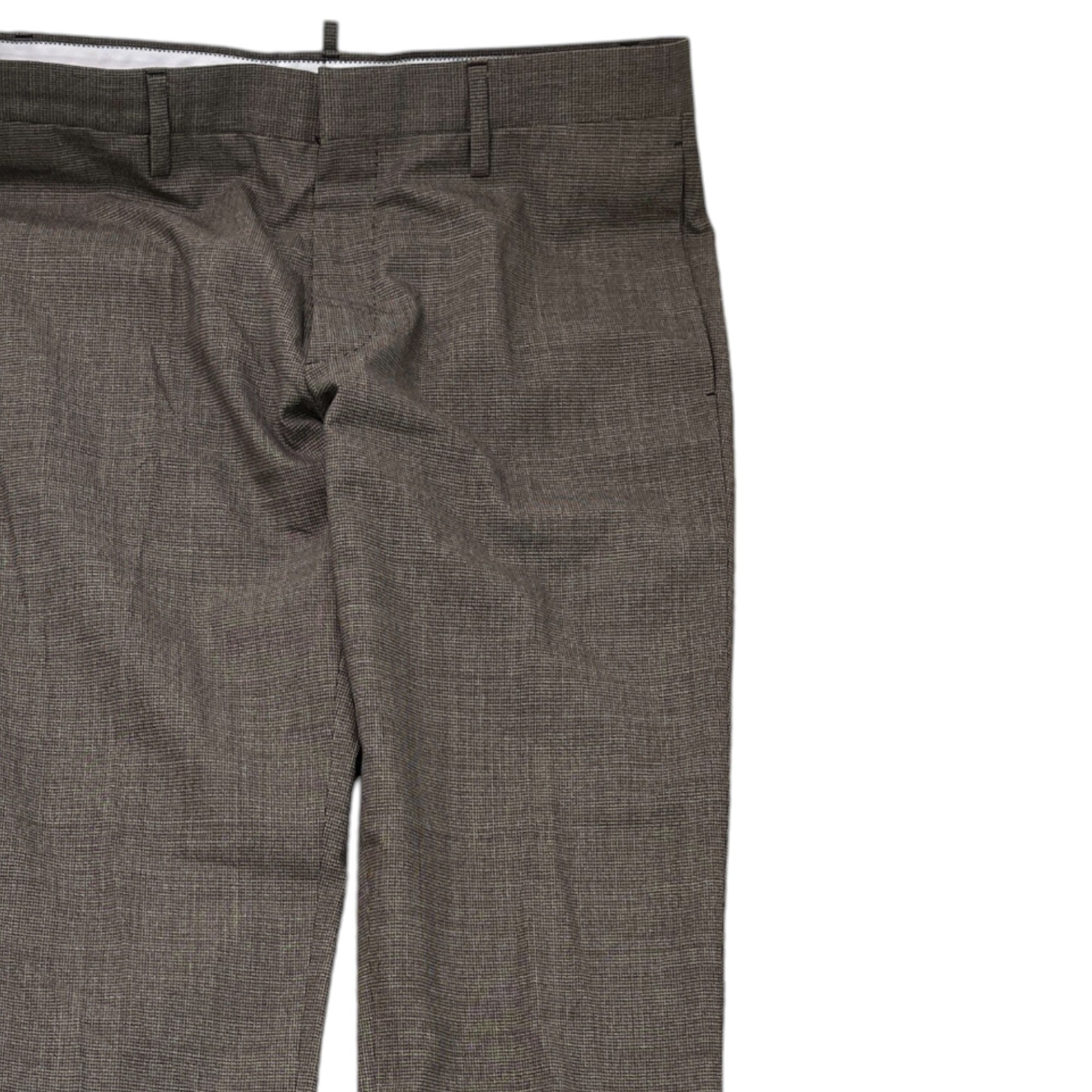 Men's Plaid Trousers Brown Size IT 48 / UK 32