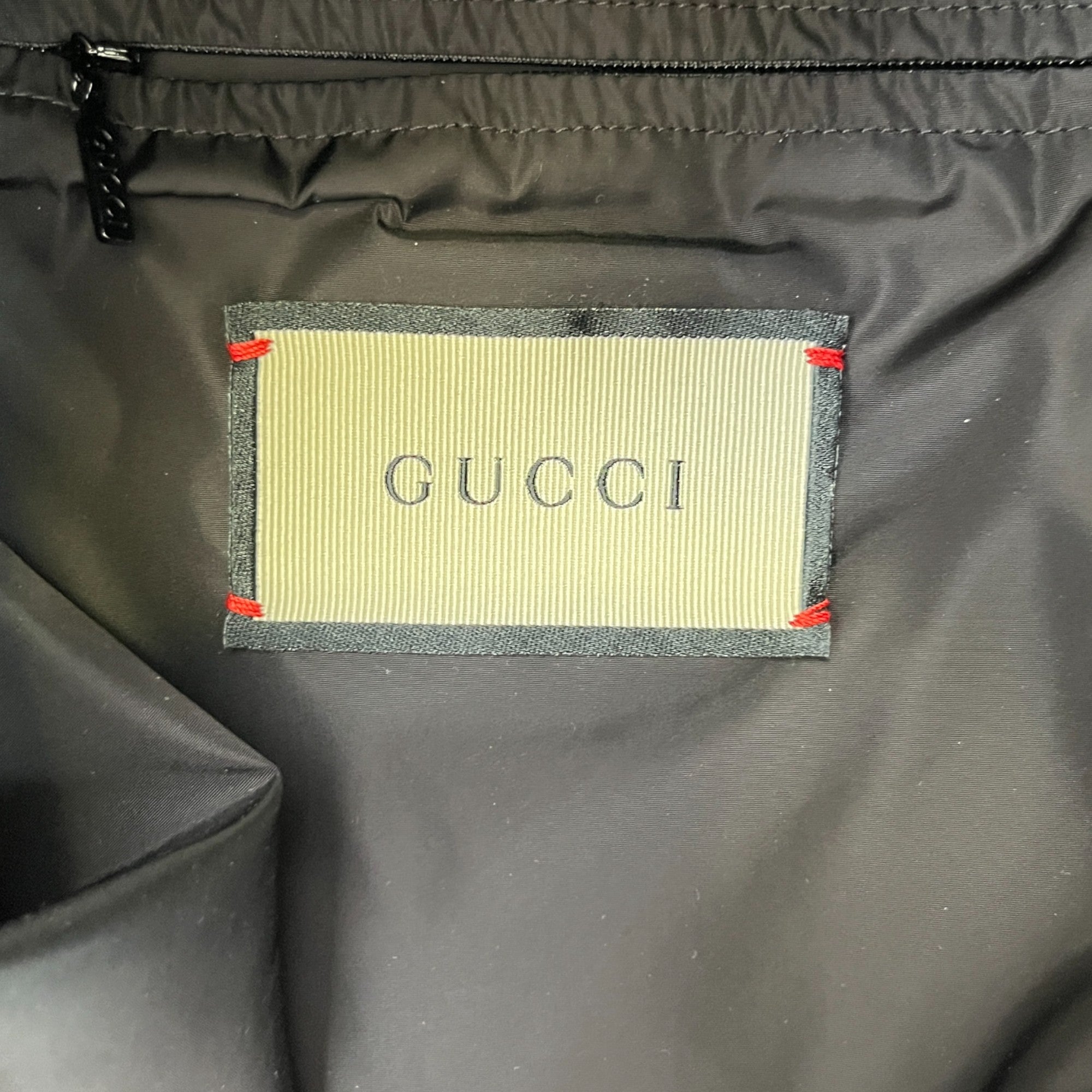 Men's Gg Logo Print Windbreaker Black Size IT 52 / XL