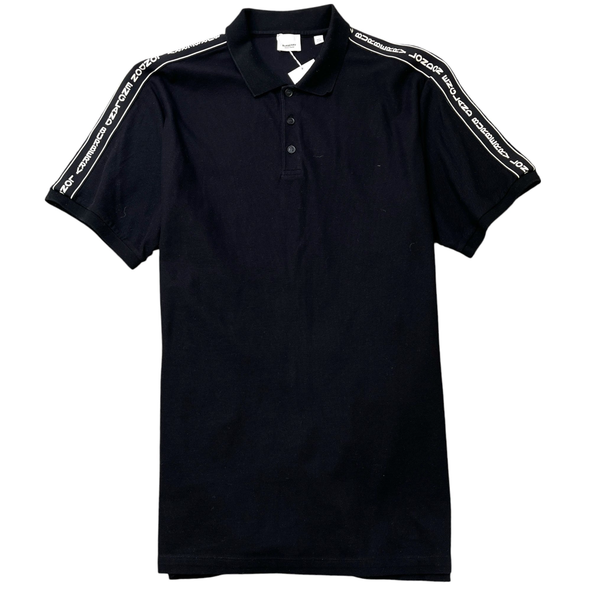 Men's Tape Logo Polo Shirt Black Size XXL