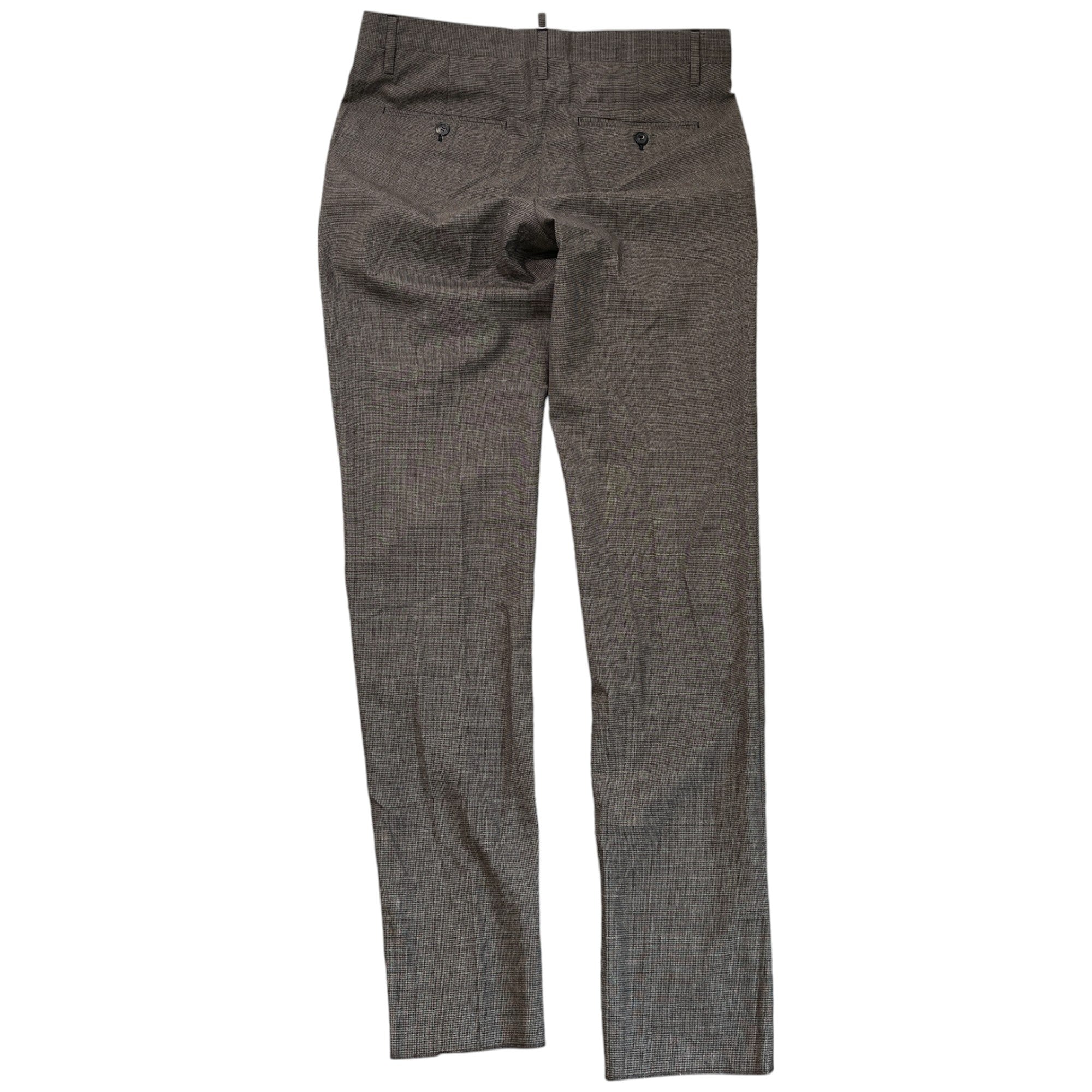 Men's Plaid Trousers Brown Size IT 48 / UK 32