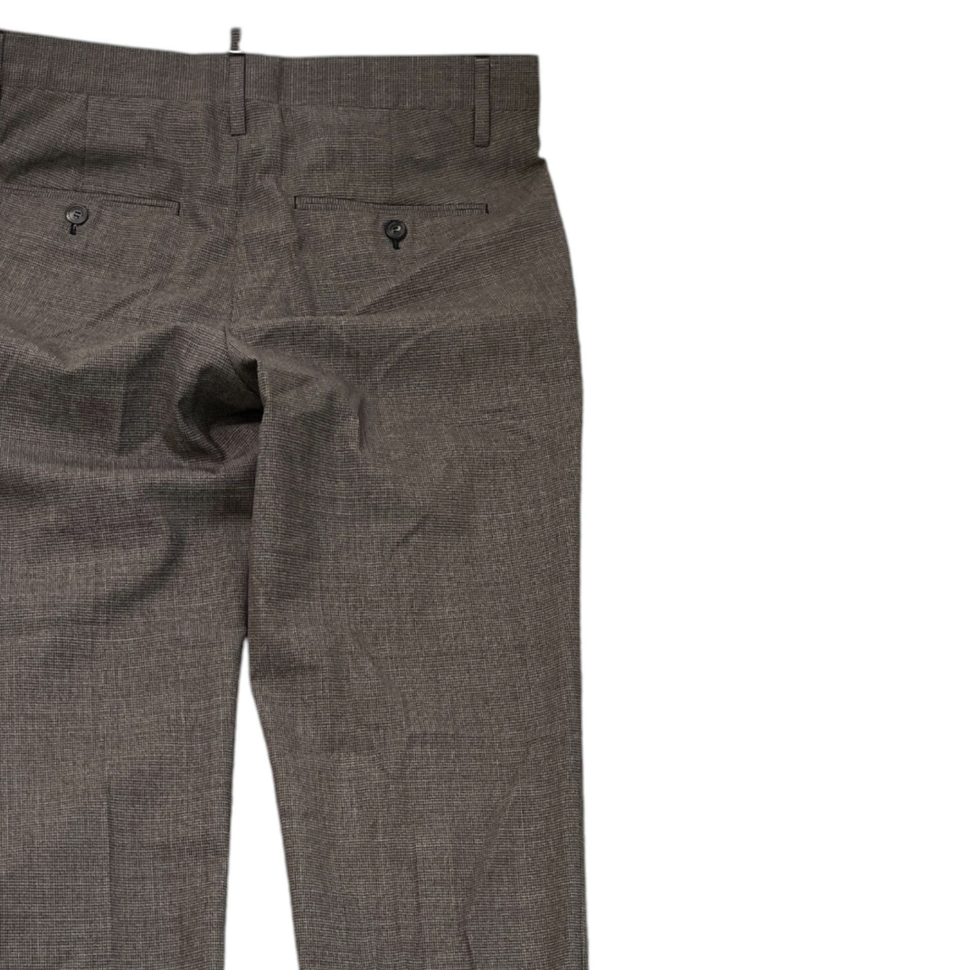 Men's Plaid Trousers Brown Size IT 48 / UK 32