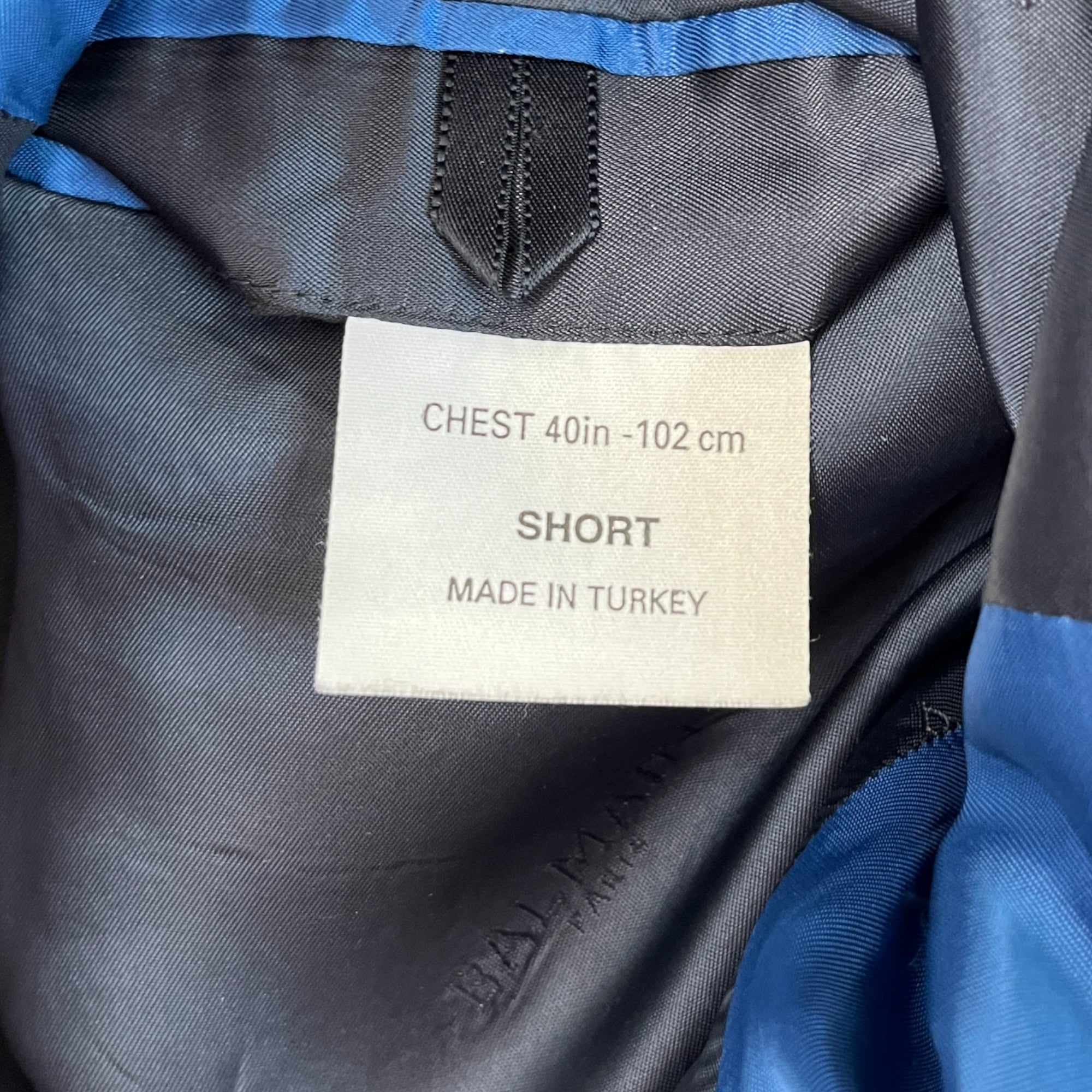 Men's Fine Check Blazer Jacket Navy Size L