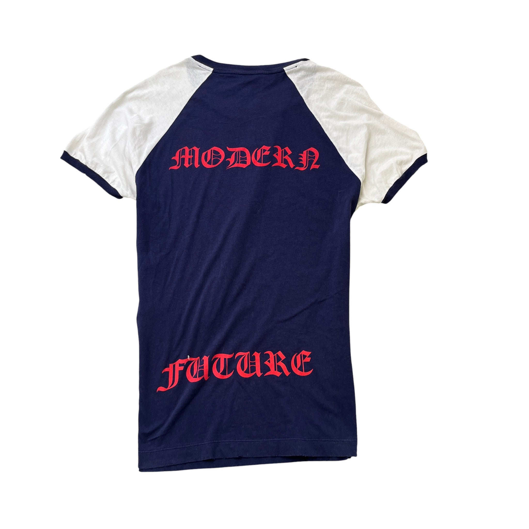 Men's Vintage Distressed Interlocking G T-Shirt Navy Size S