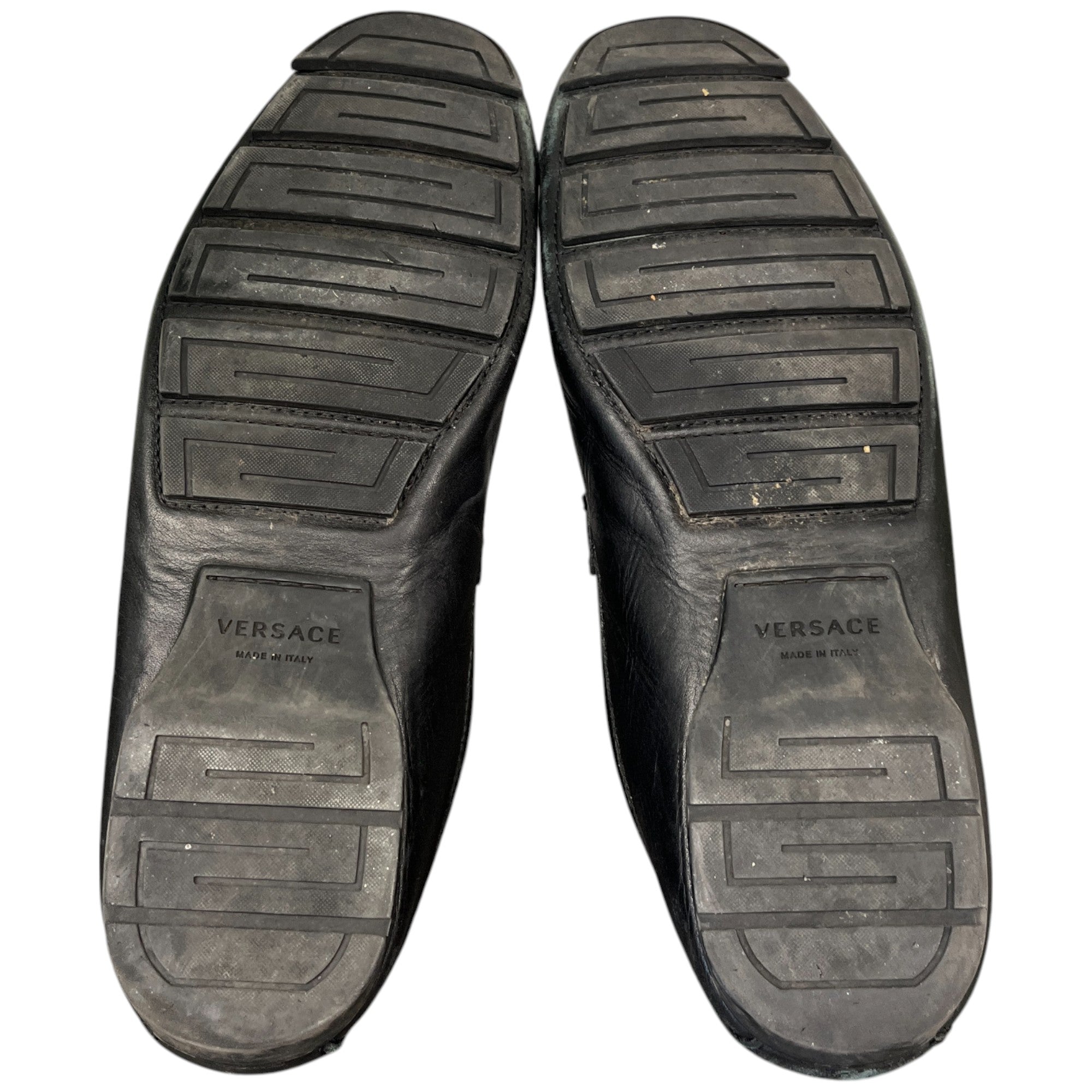 Men's Plaque Logo Loafers Black Size EU 45 / UK 11