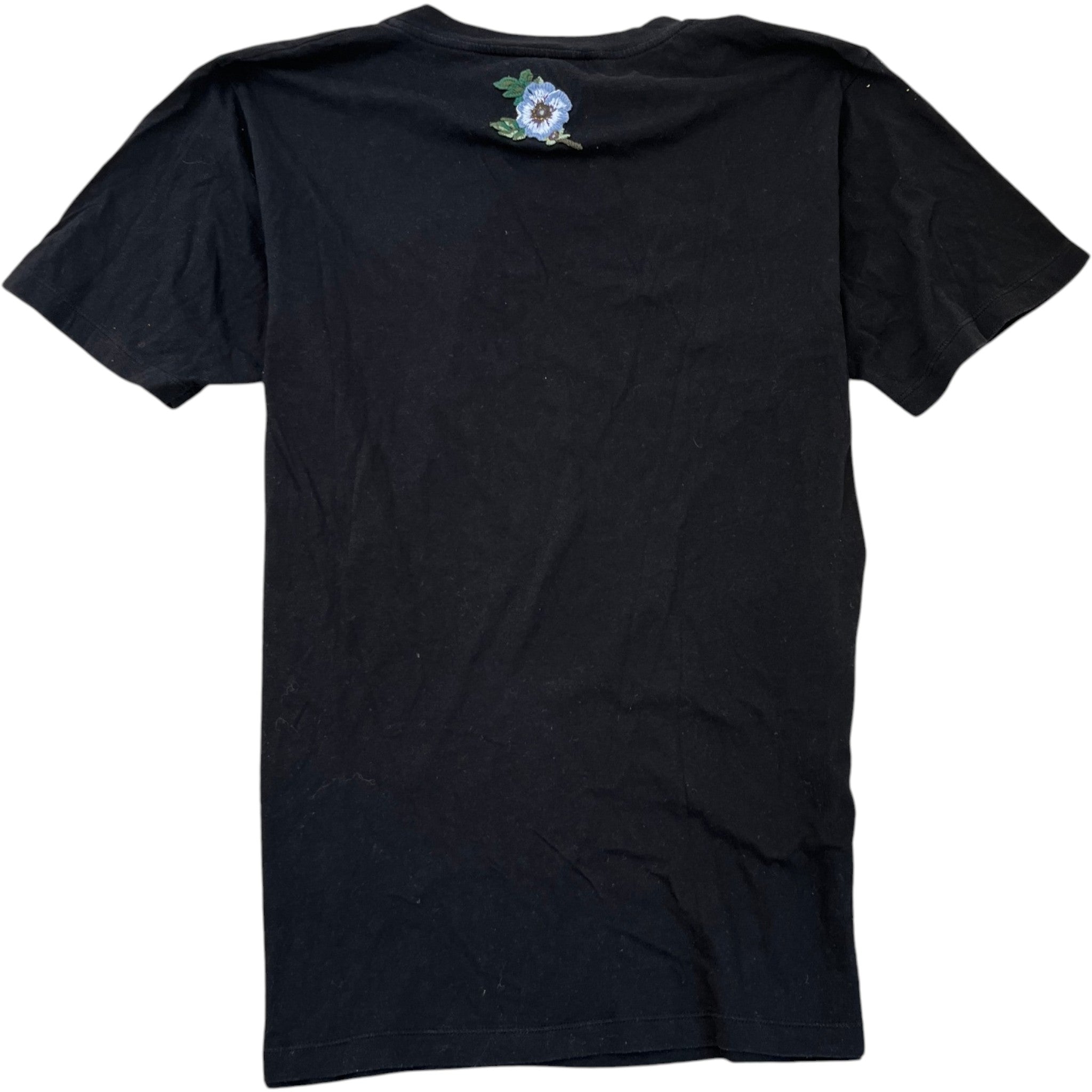 Men's Logo Print 'Distressed Look' (Oversized Fits S) T-Shirt Black Size XXS