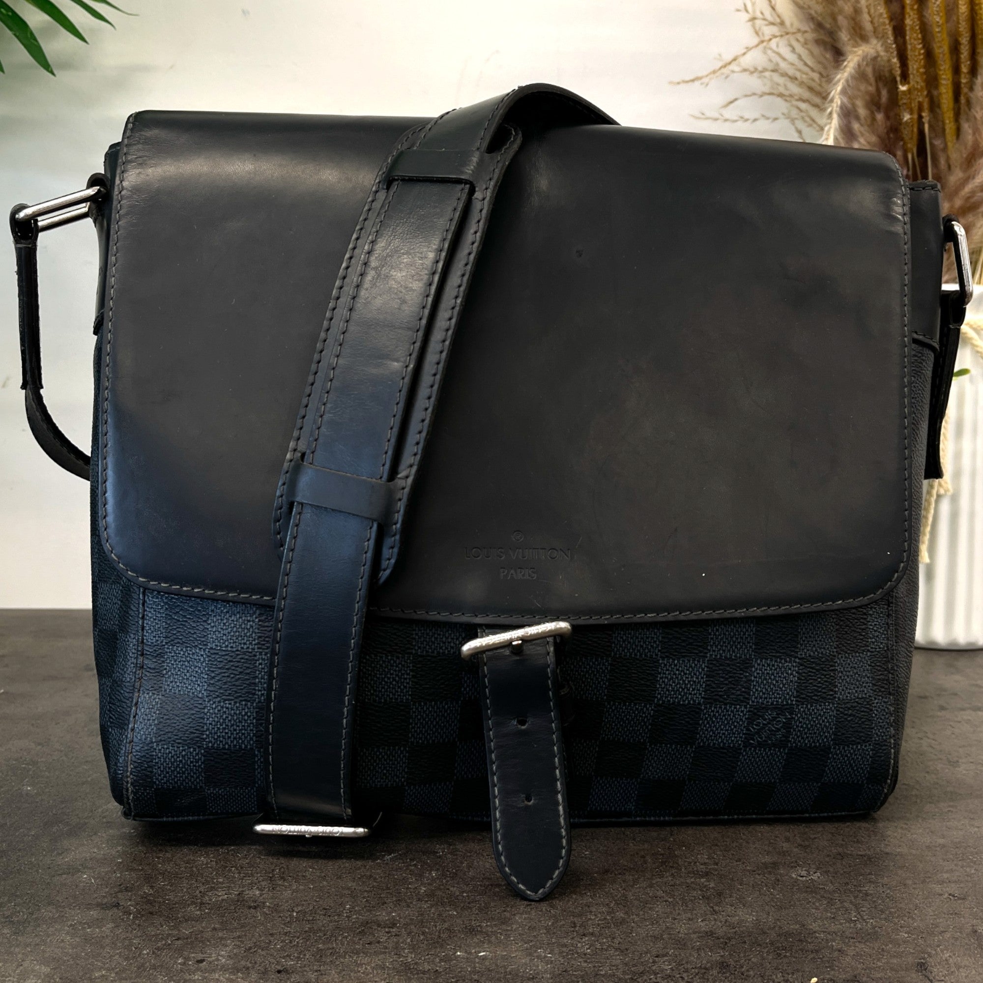 Men's Damier Colbalt Newport Bag Black