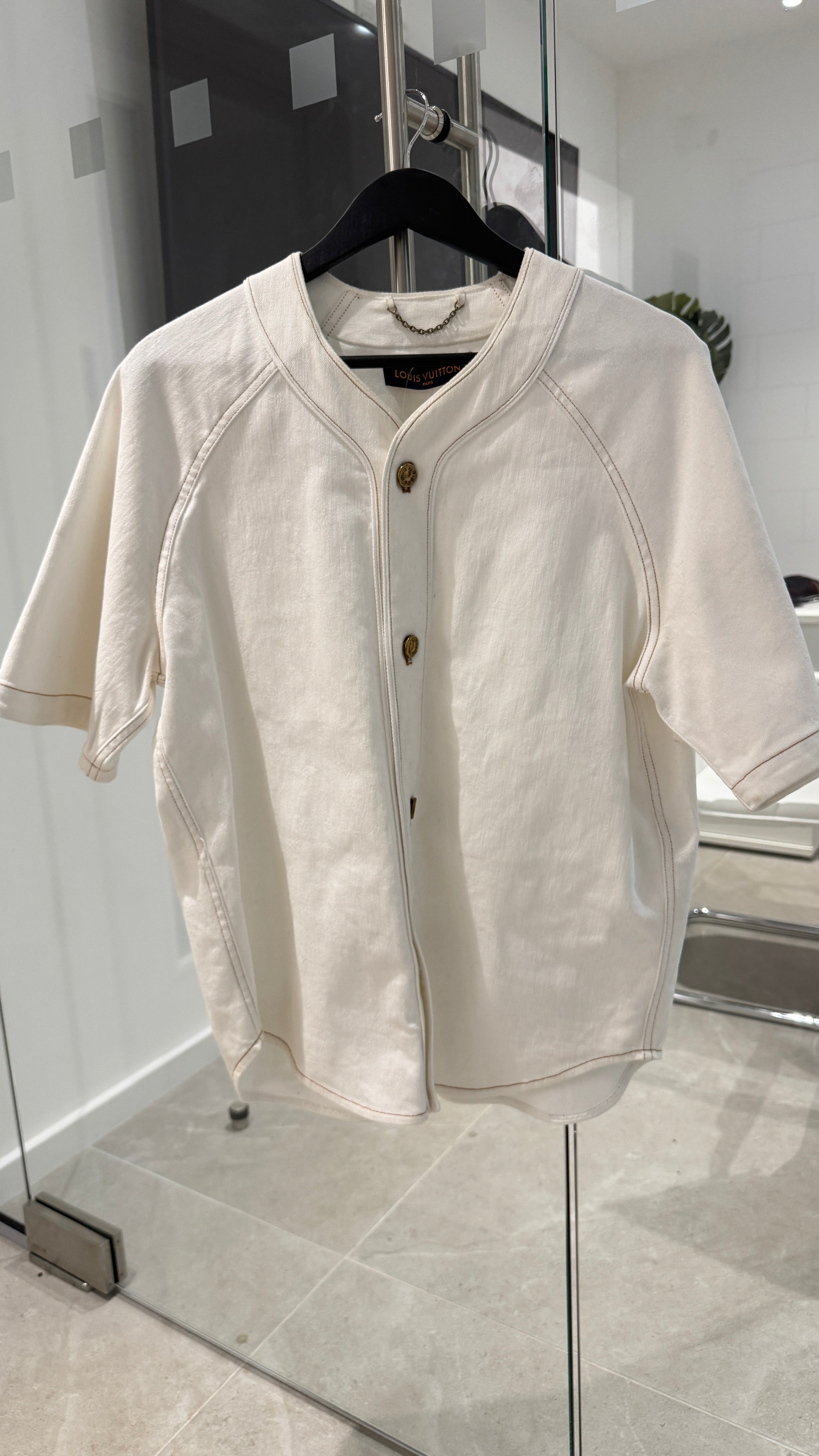 Men's Monogram Baseball Shirt White Size L