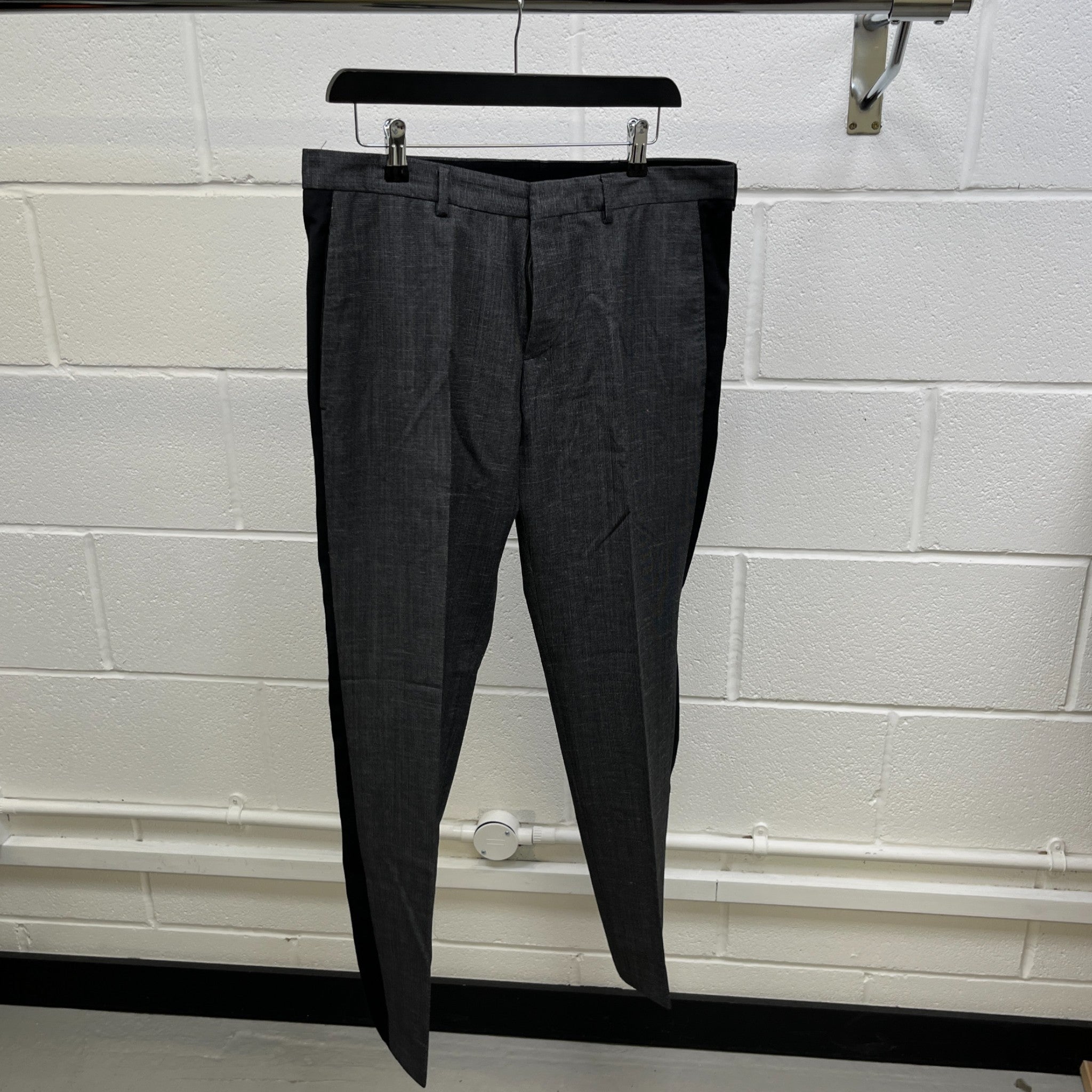 Men's Cigarette Trousers Grey Size IT 48 / UK 32