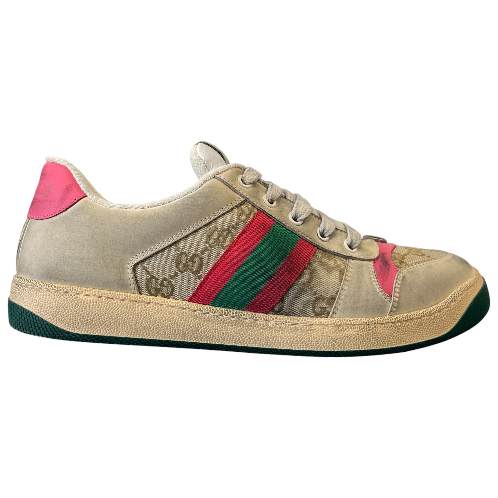 Men's Screener Distressed Low Trainers Beige Size EU 42 / UK 8