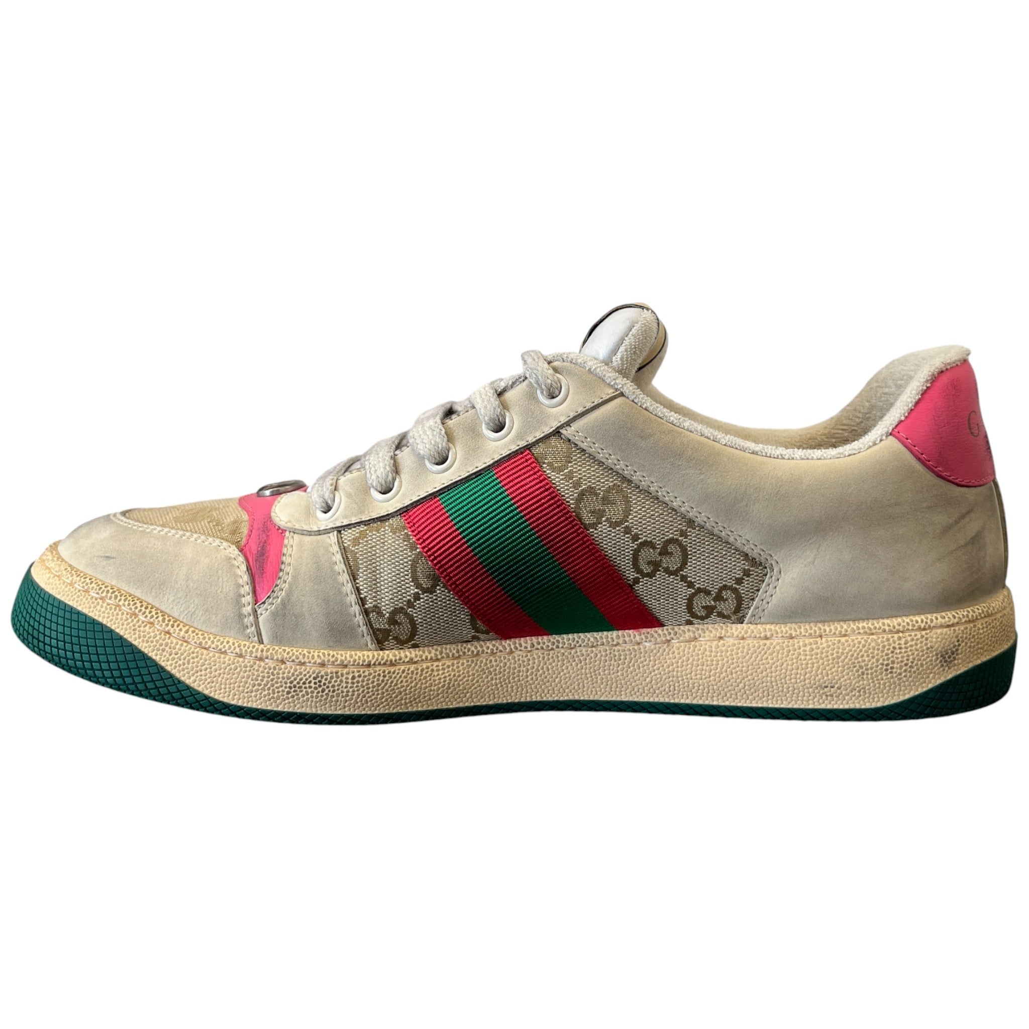 Men's Screener Distressed Low Trainers Beige Size EU 42 / UK 8