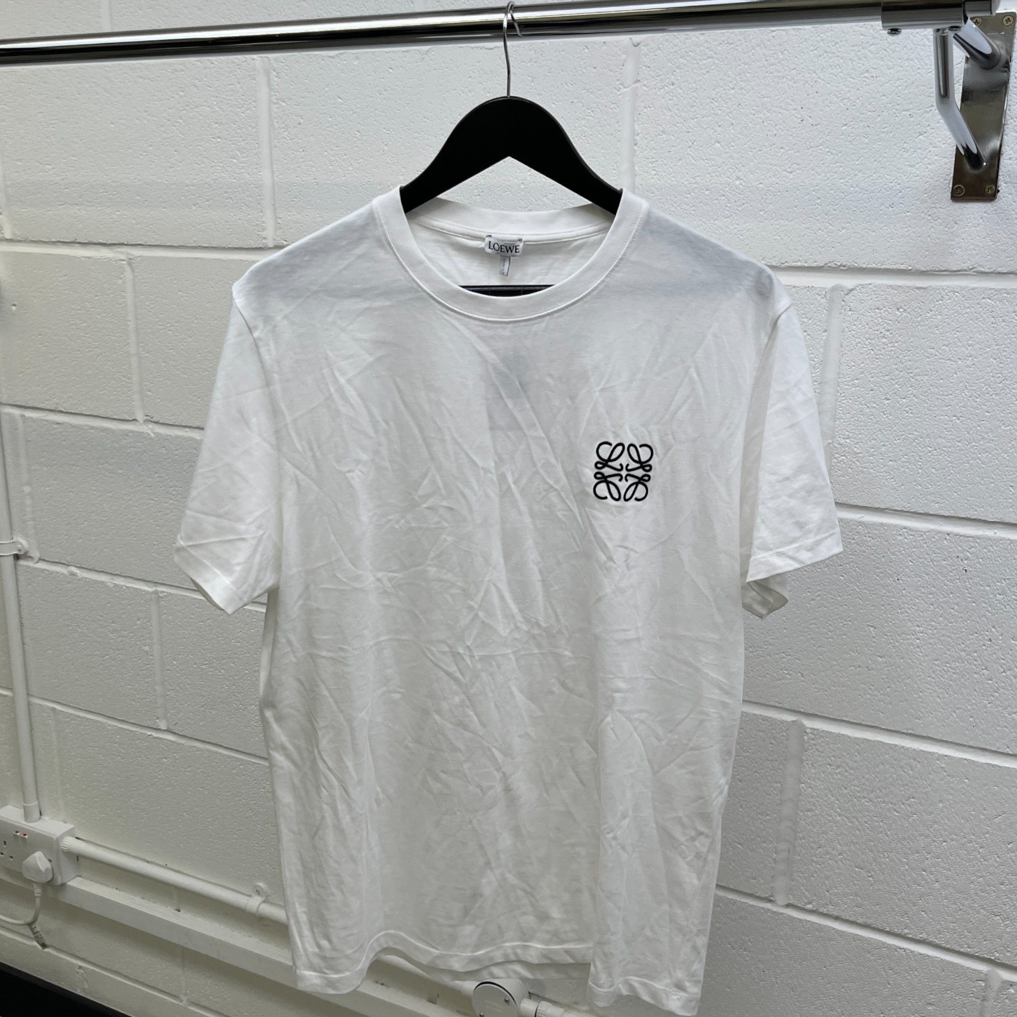 Men's Embroidered Anagram T-Shirt White Size M