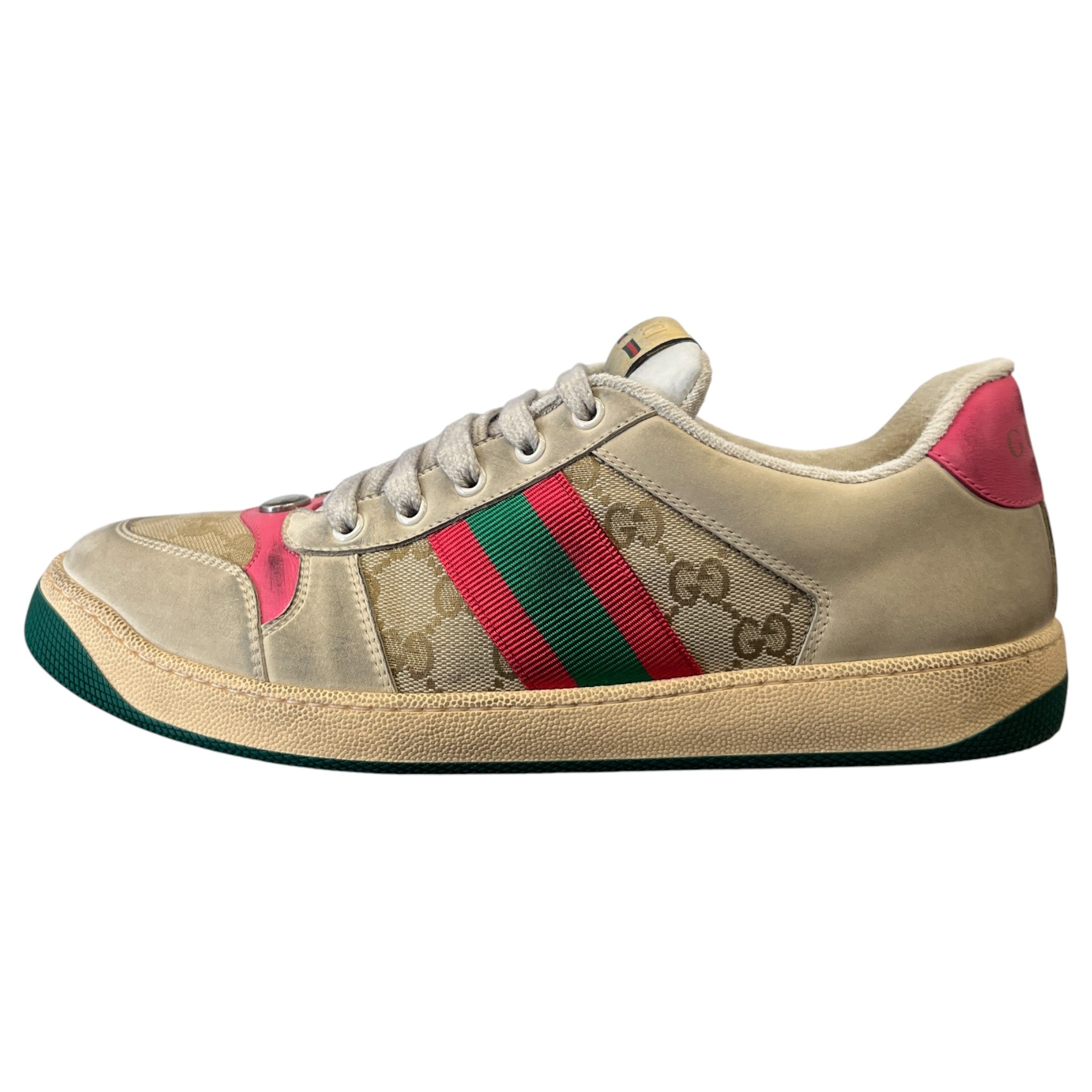 Men's Screener Distressed Low Trainers Beige Size EU 42 / UK 8