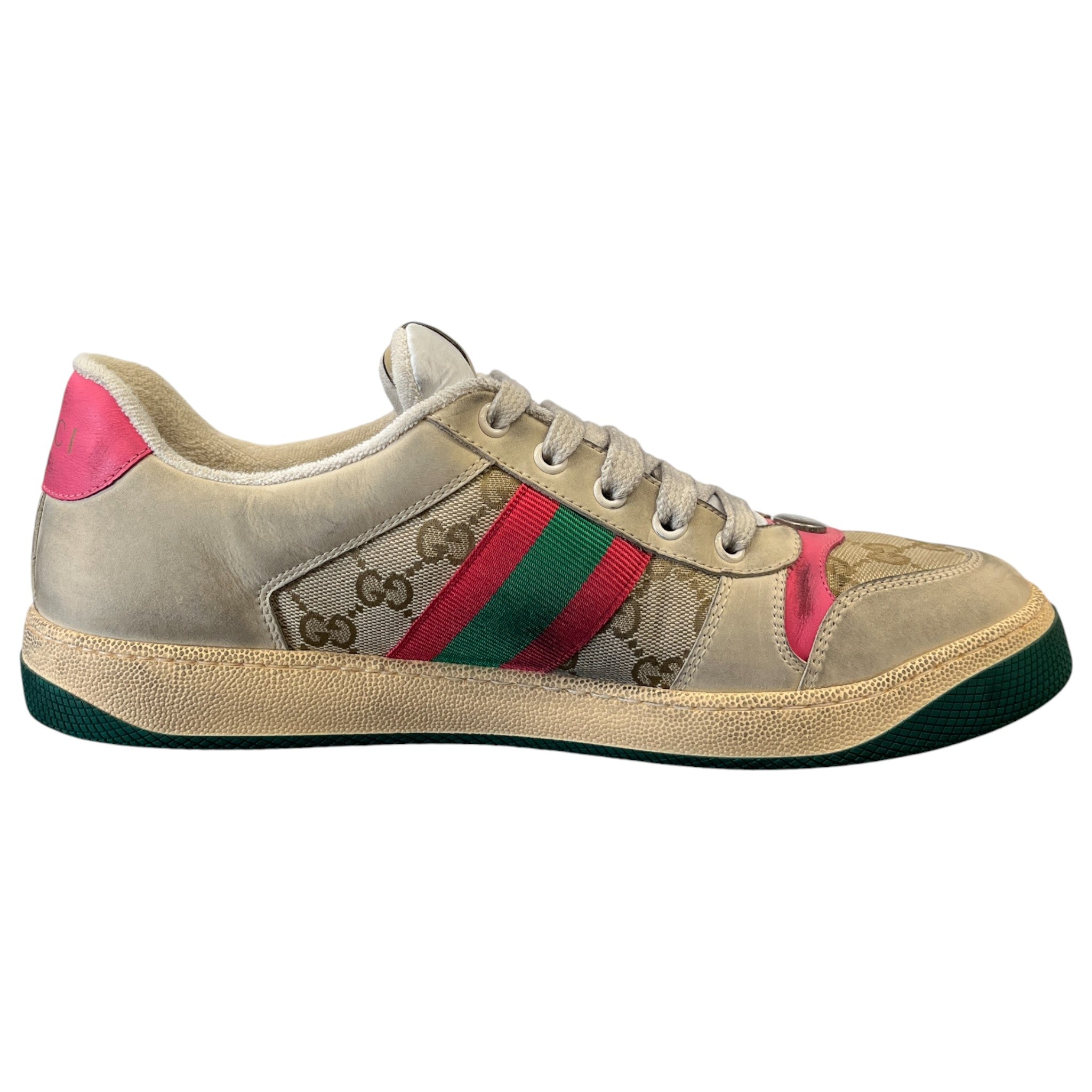 Men's Screener Distressed Low Trainers Beige Size EU 42 / UK 8