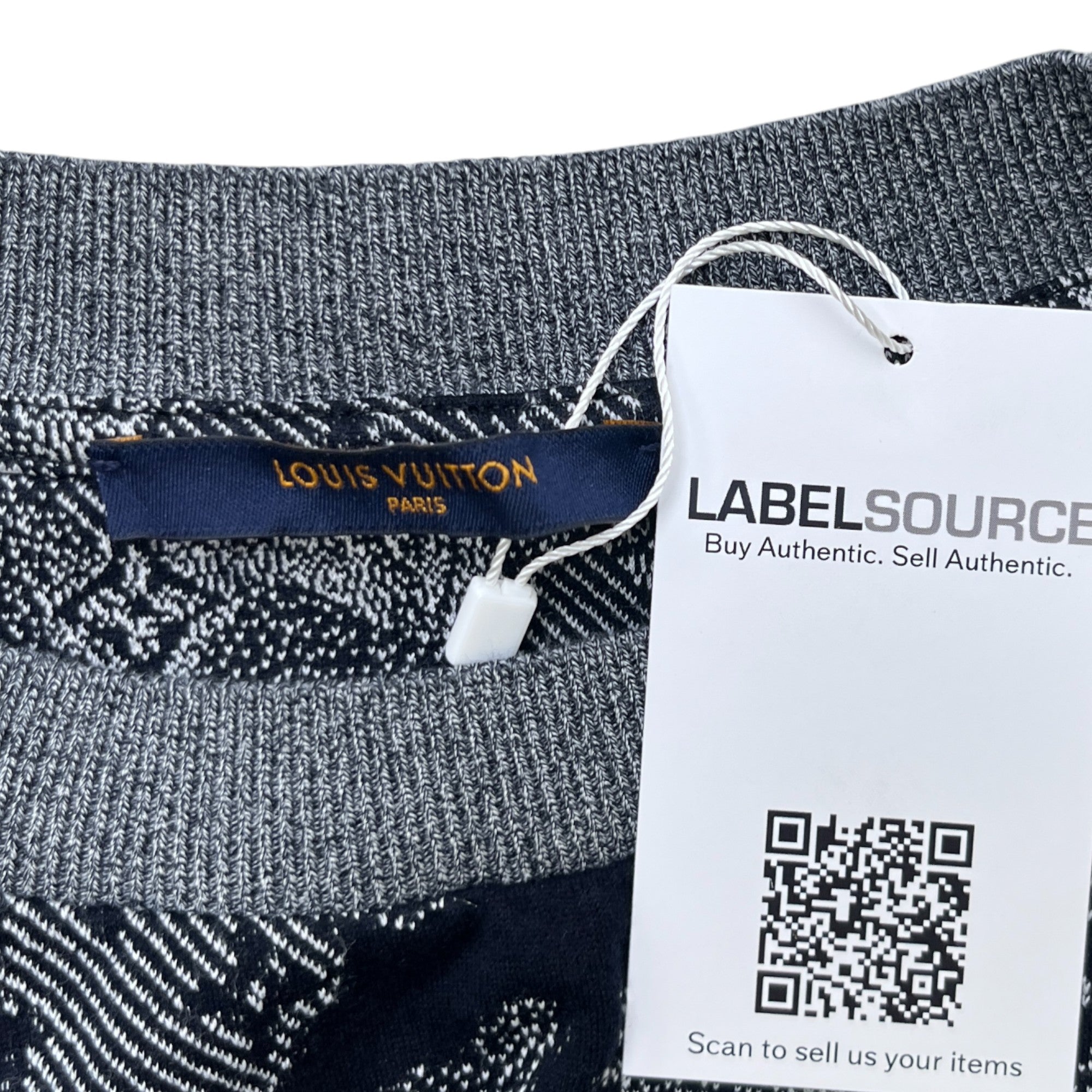 Men's Camouflage Lv Monogram Logo Print T-Shirt Navy Size L