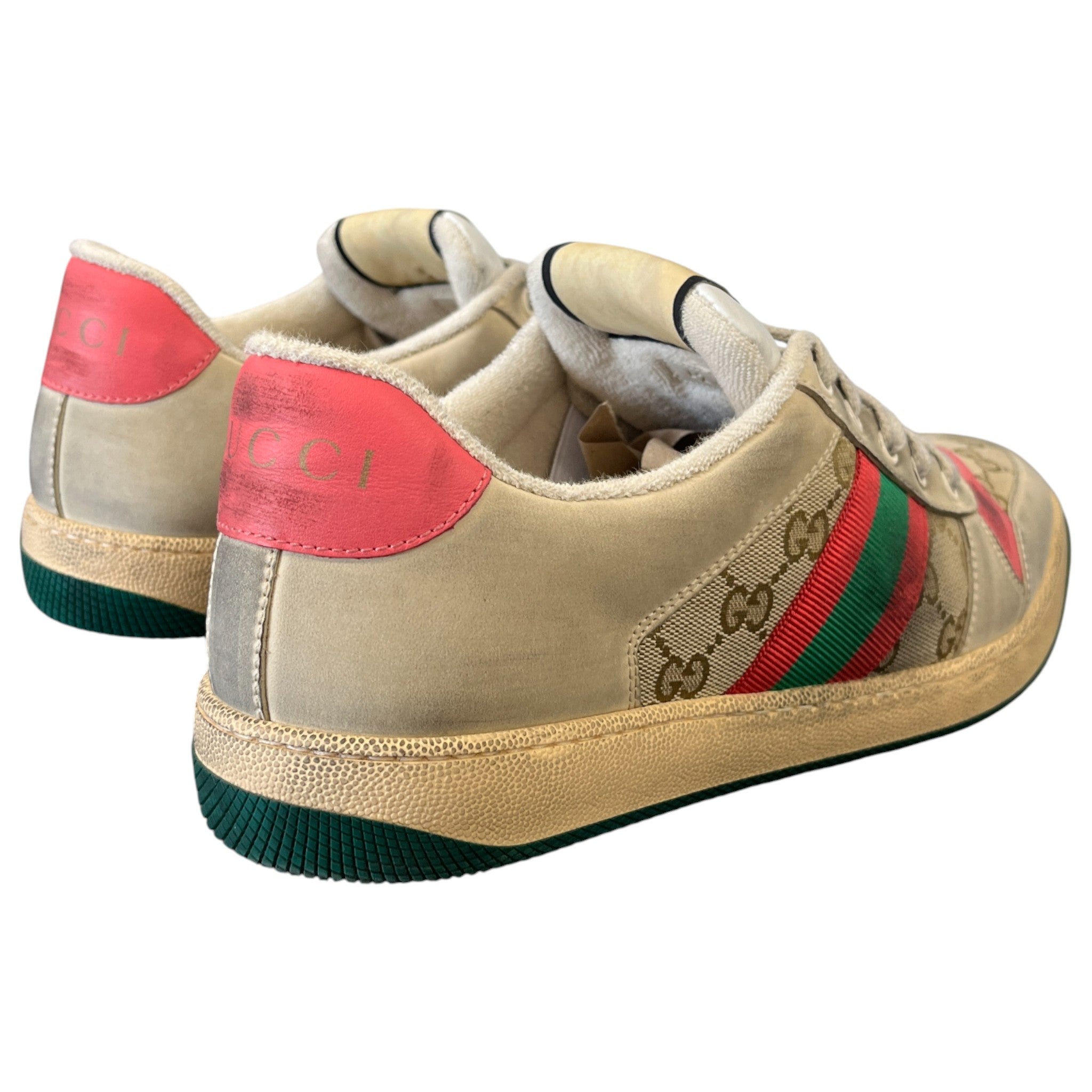 Men's Screener Distressed Low Trainers Beige Size EU 42 / UK 8