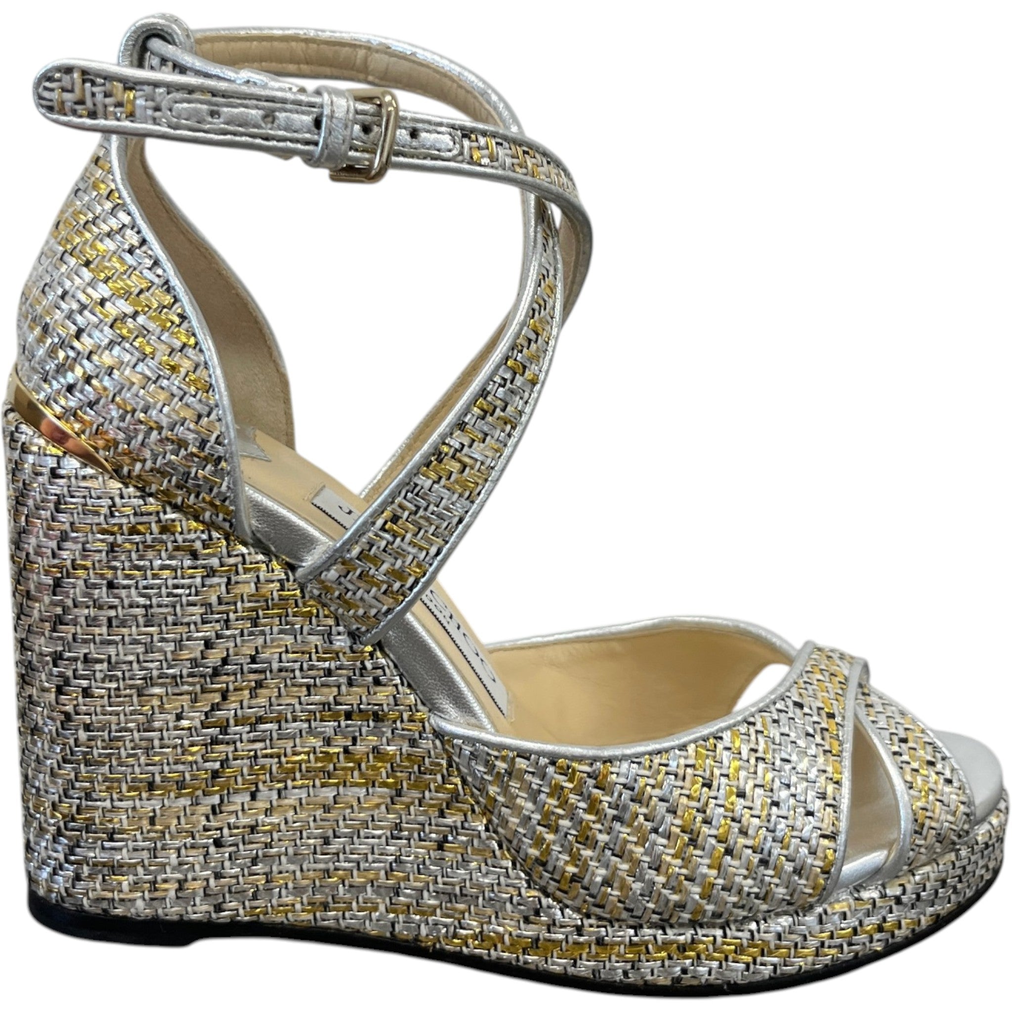 Women's Woven Alanah Wedge Heels Silver Size EU 35.5 / UK 2.5