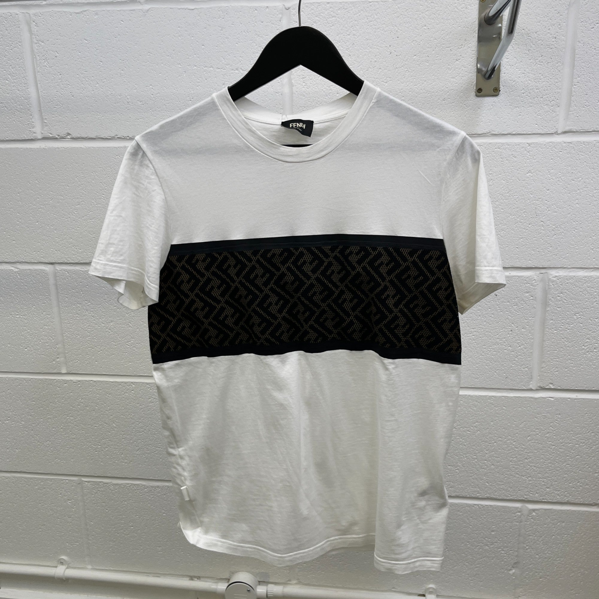 Men's Ff Monogram Logo T-Shirt White Size M