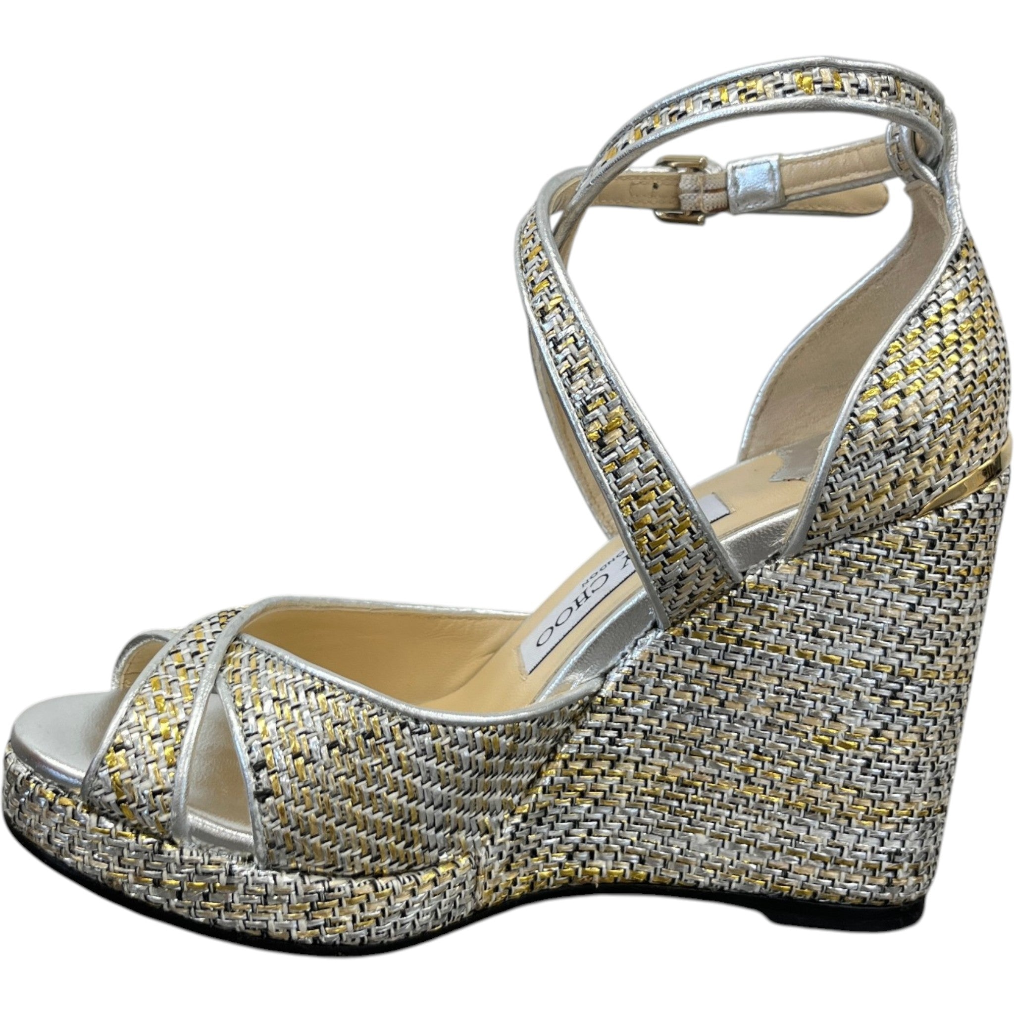 Women's Woven Alanah Wedge Heels Silver Size EU 35.5 / UK 2.5