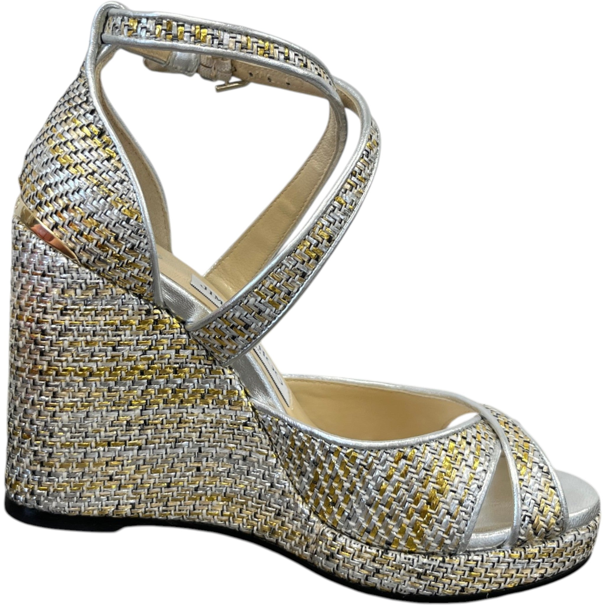 Women's Woven Alanah Wedge Heels Silver Size EU 35.5 / UK 2.5