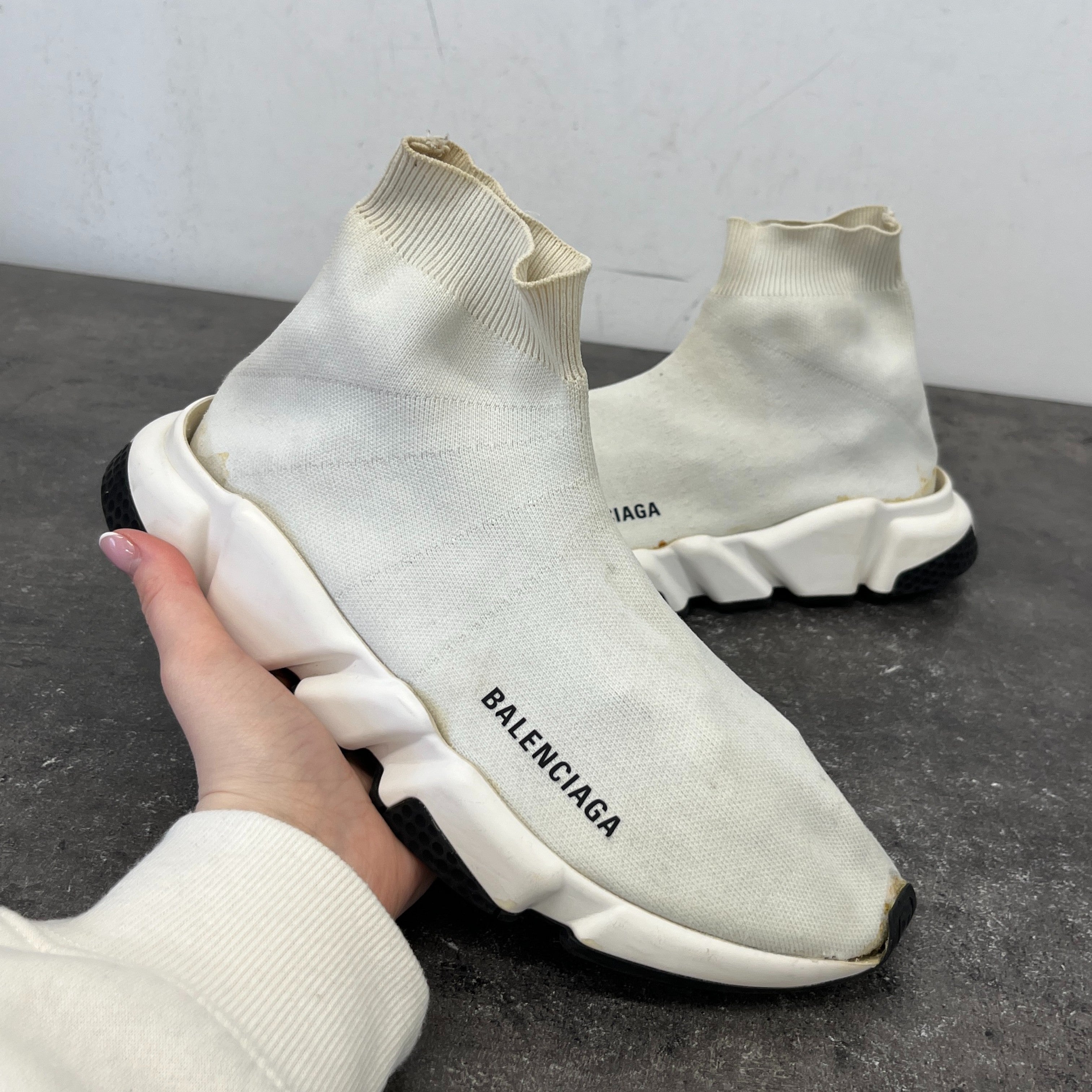 Men's Speed Sock High Trainers White Size EU 40 / UK 6