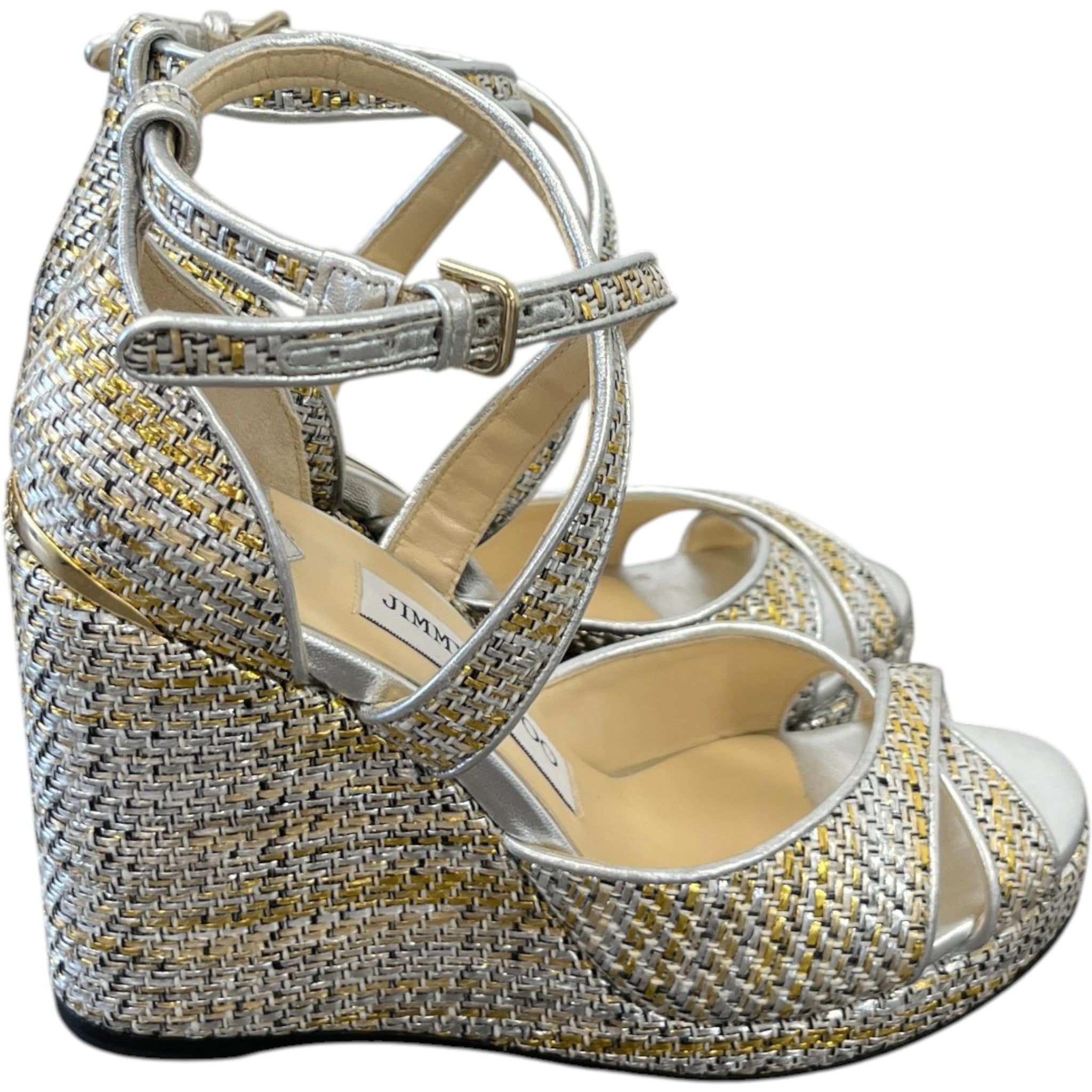 Women's Woven Alanah Wedge Heels Silver Size EU 35.5 / UK 2.5