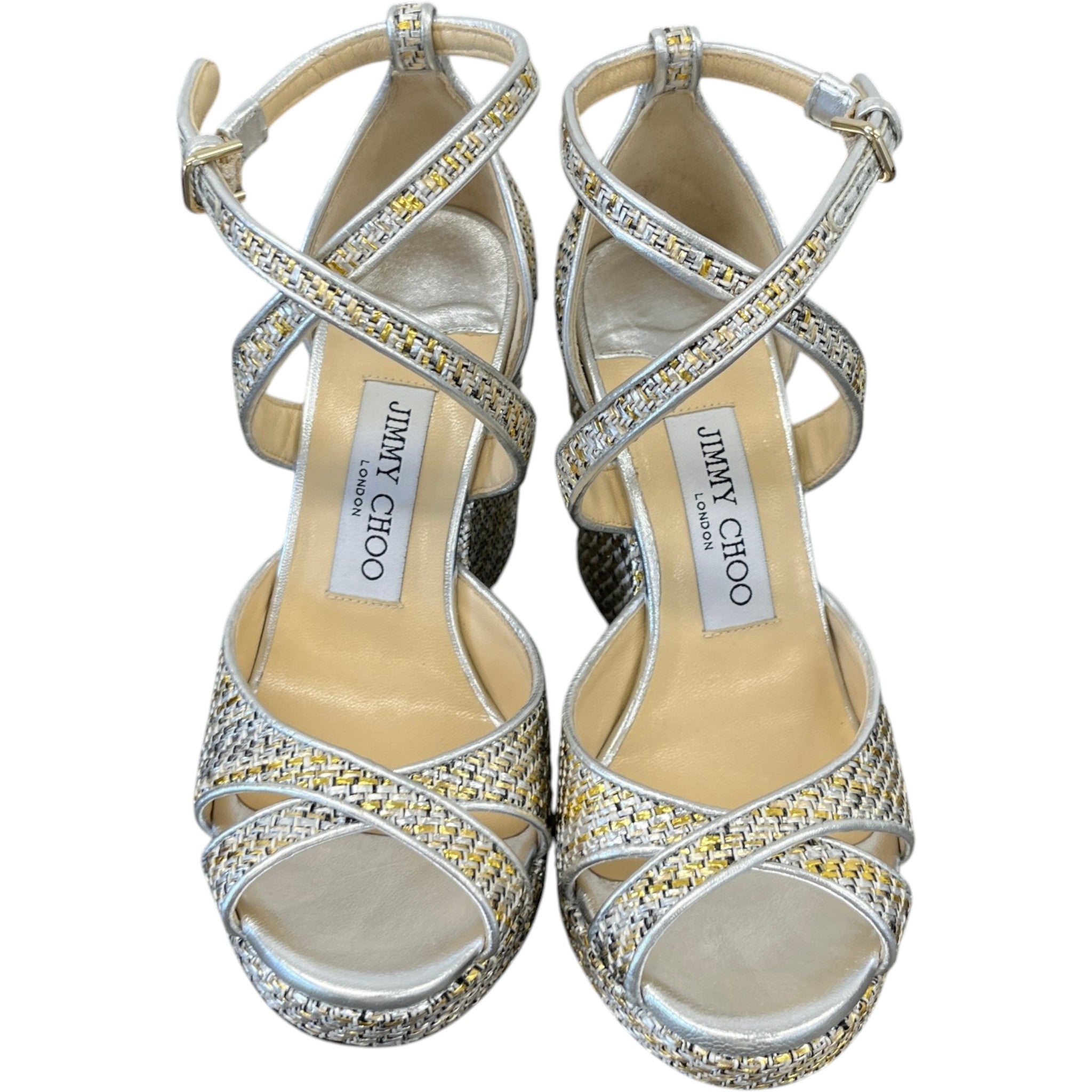 Women's Woven Alanah Wedge Heels Silver Size EU 35.5 / UK 2.5