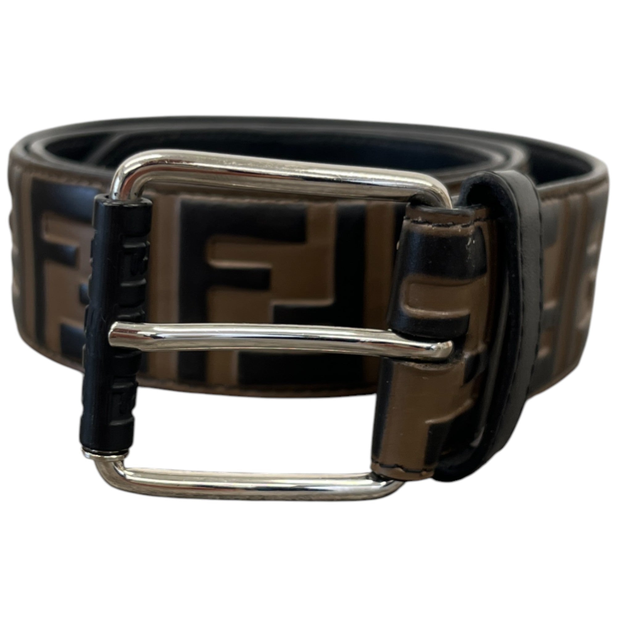 Men's Ff Logo Belt Brown Size Waist 36"