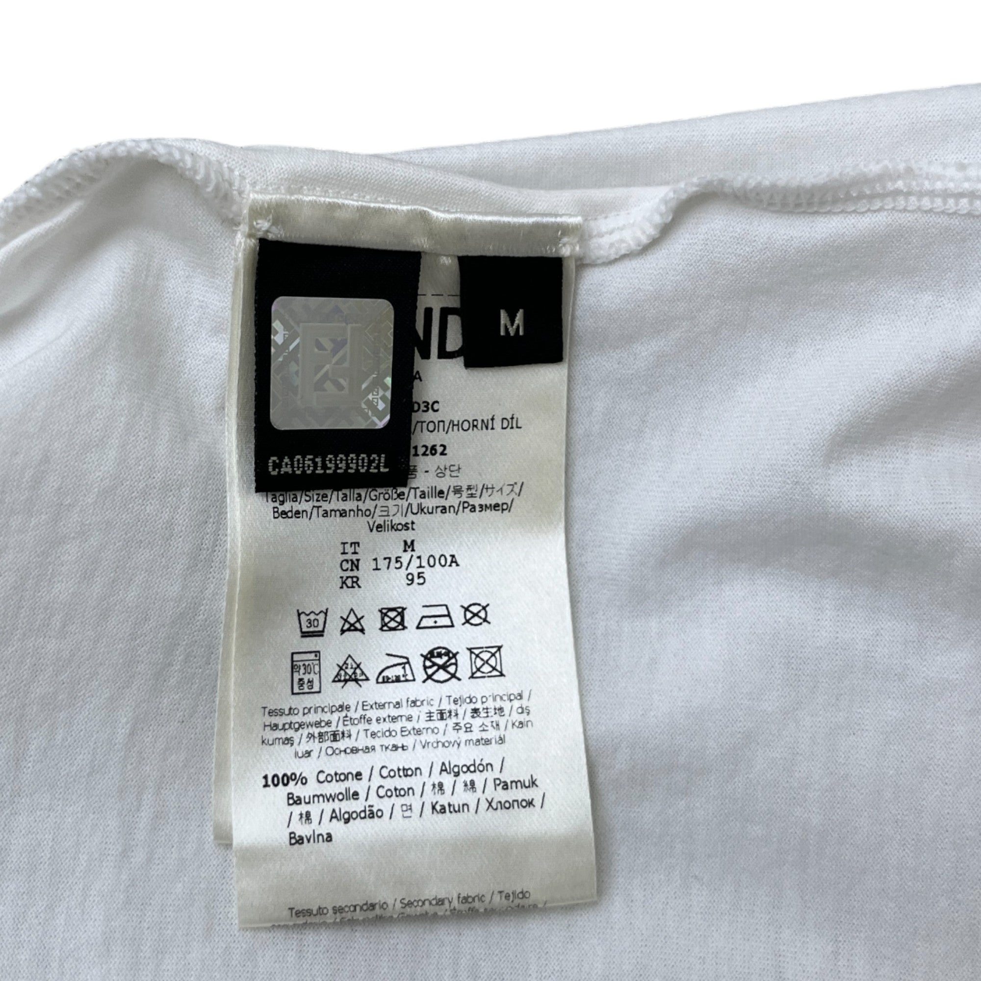 Men's Ff Monogram Logo T-Shirt White Size M