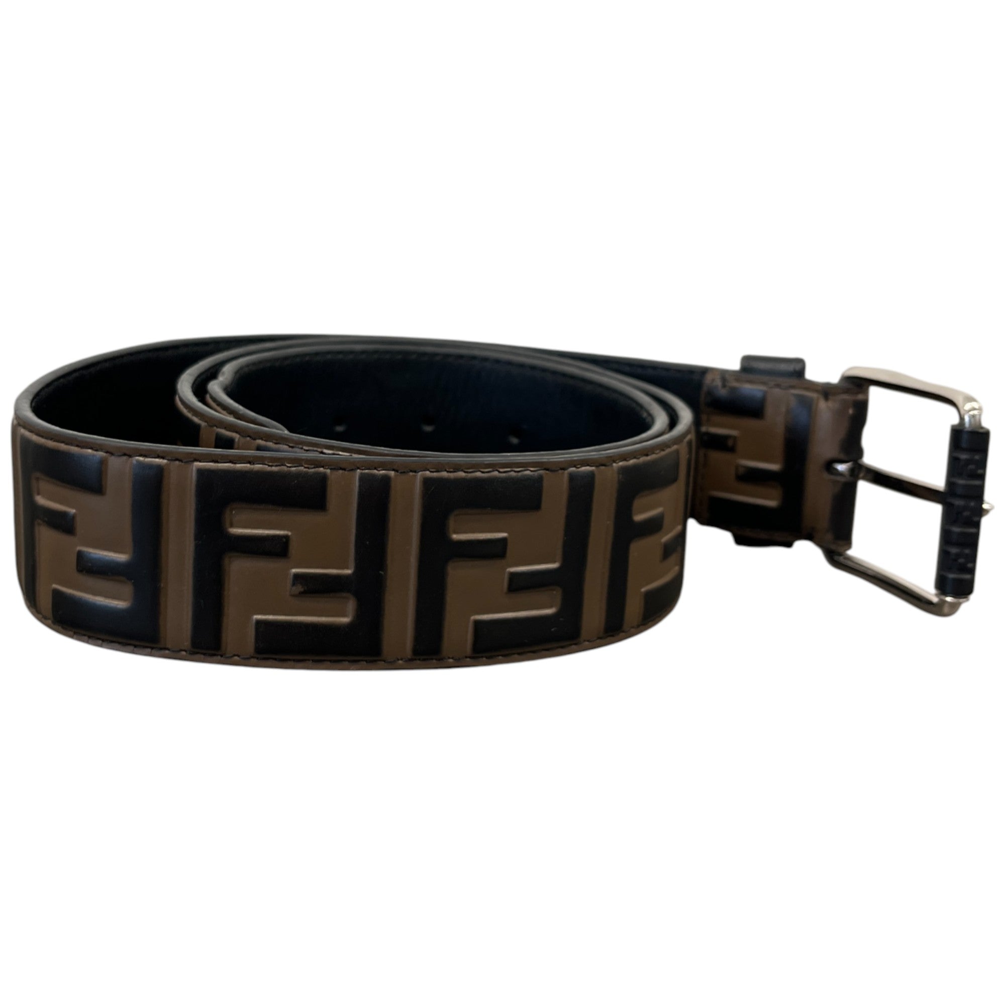 Men's Ff Logo Belt Brown Size Waist 36"