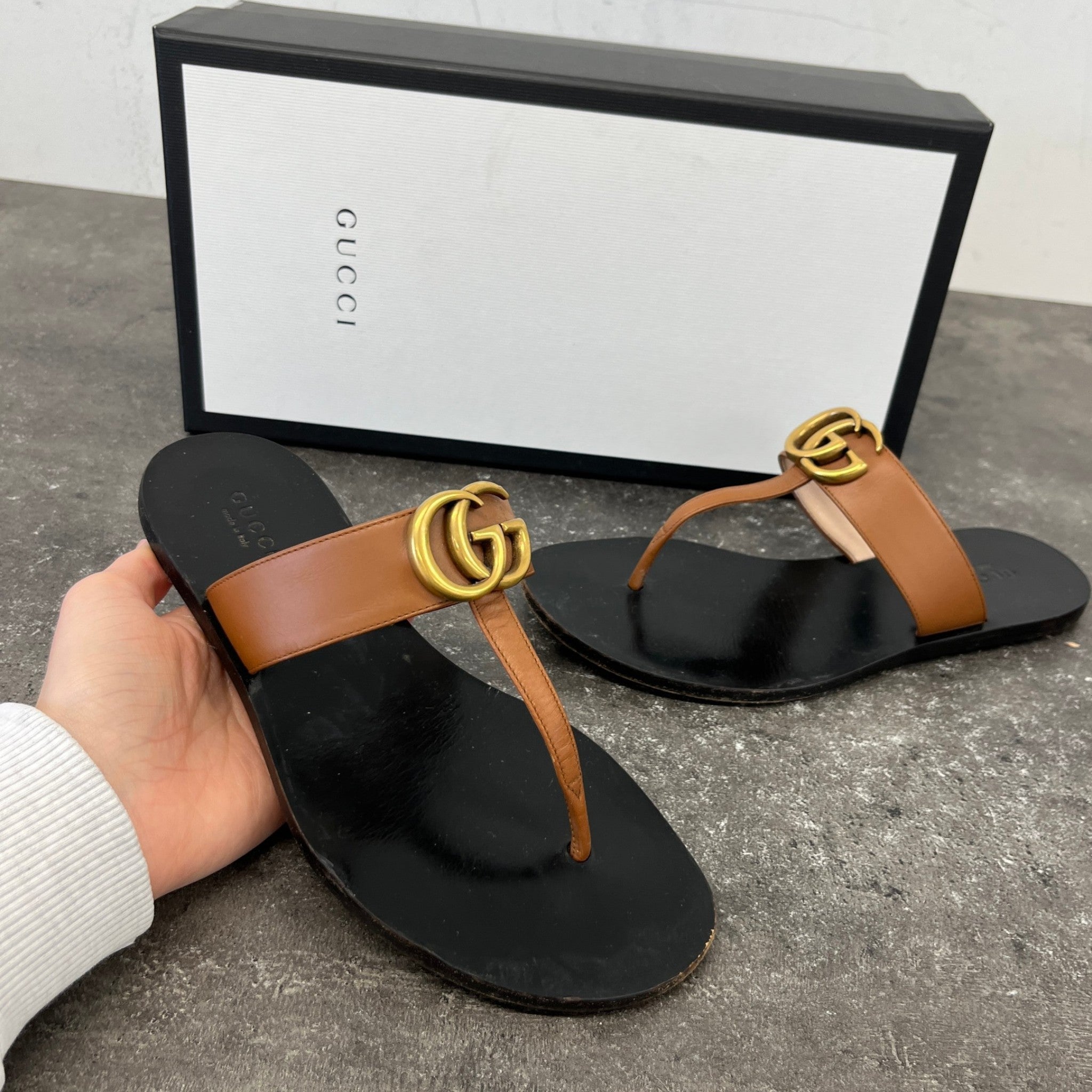 Women's Gg Marmont Sandals Brown Size EU 35.5 / UK 2.5