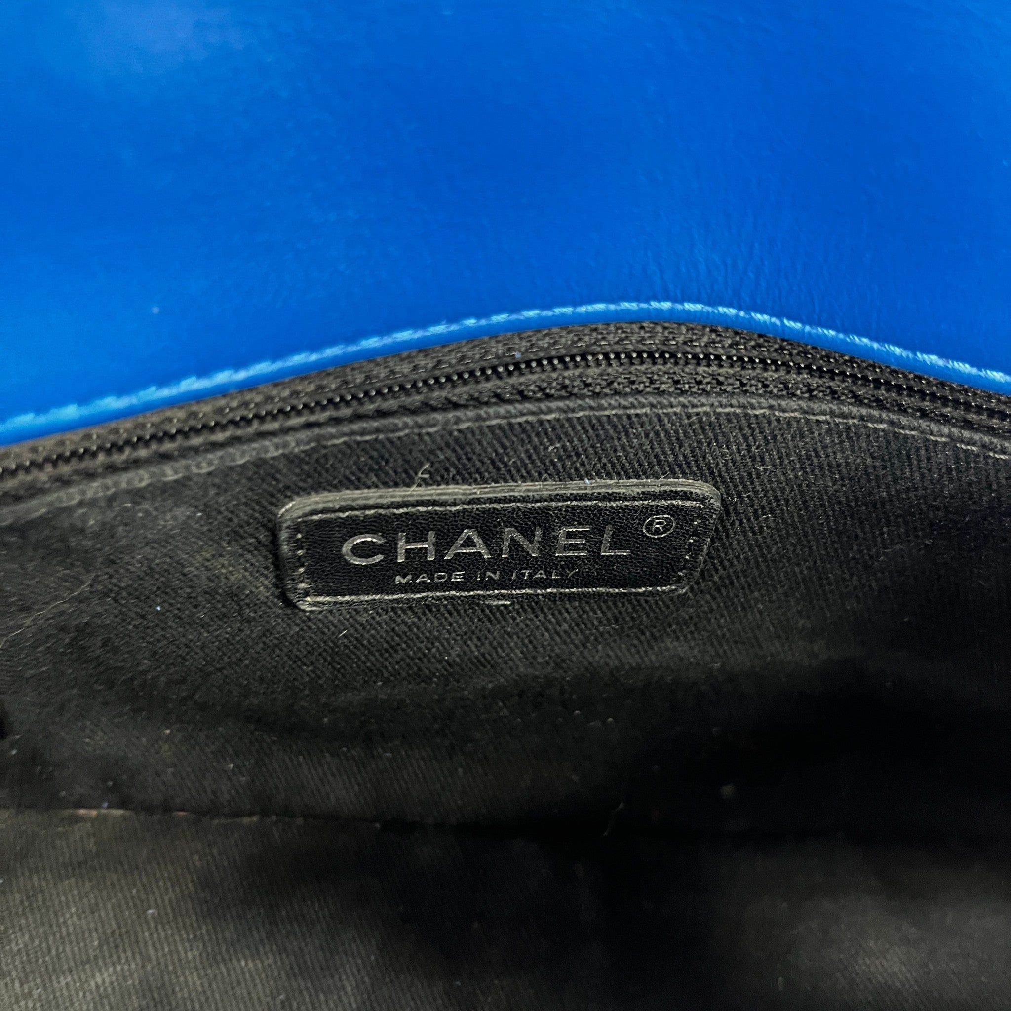 Women's Small Coco Shine Flap Patent Bag Blue