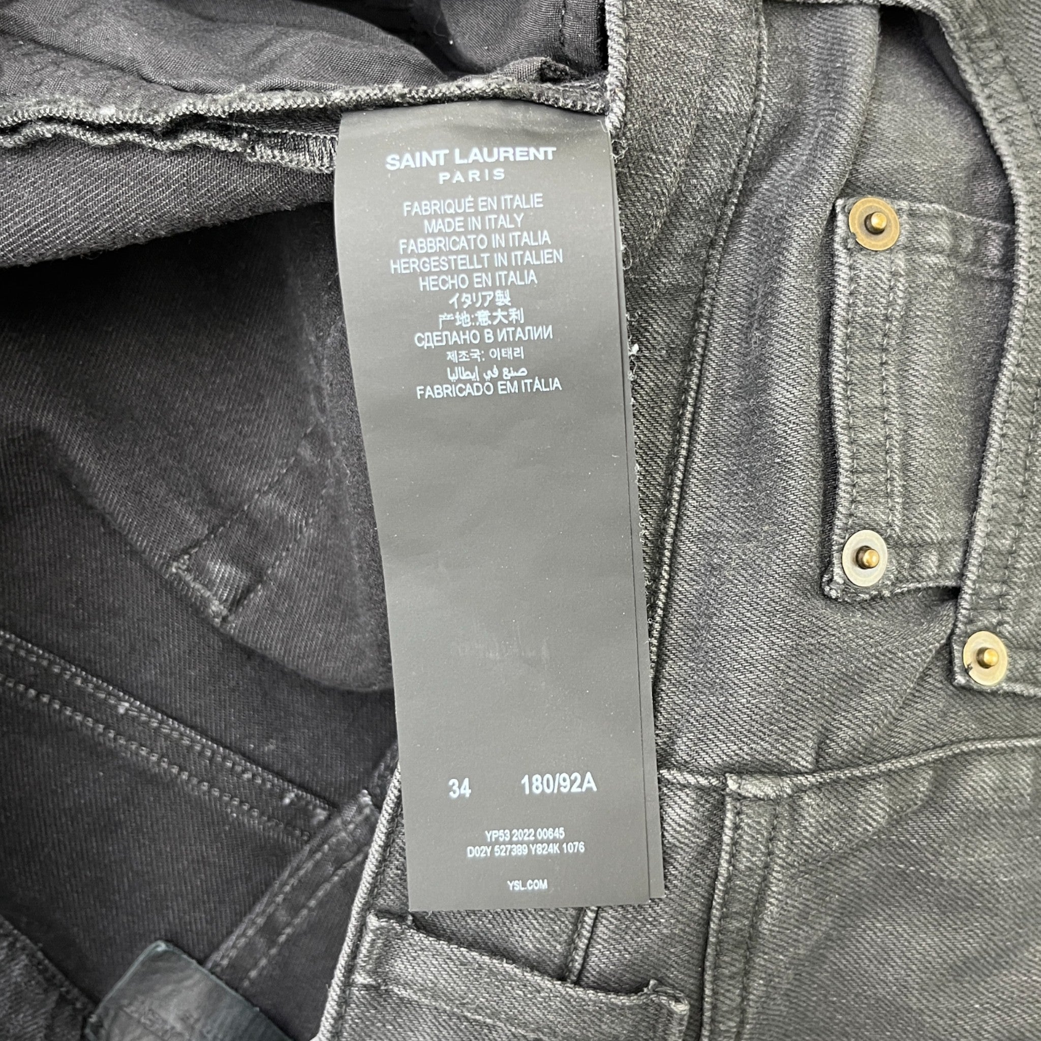 Men's Paris De02 M/Sk-Lw Jeans Charcoal Size Waist 34"