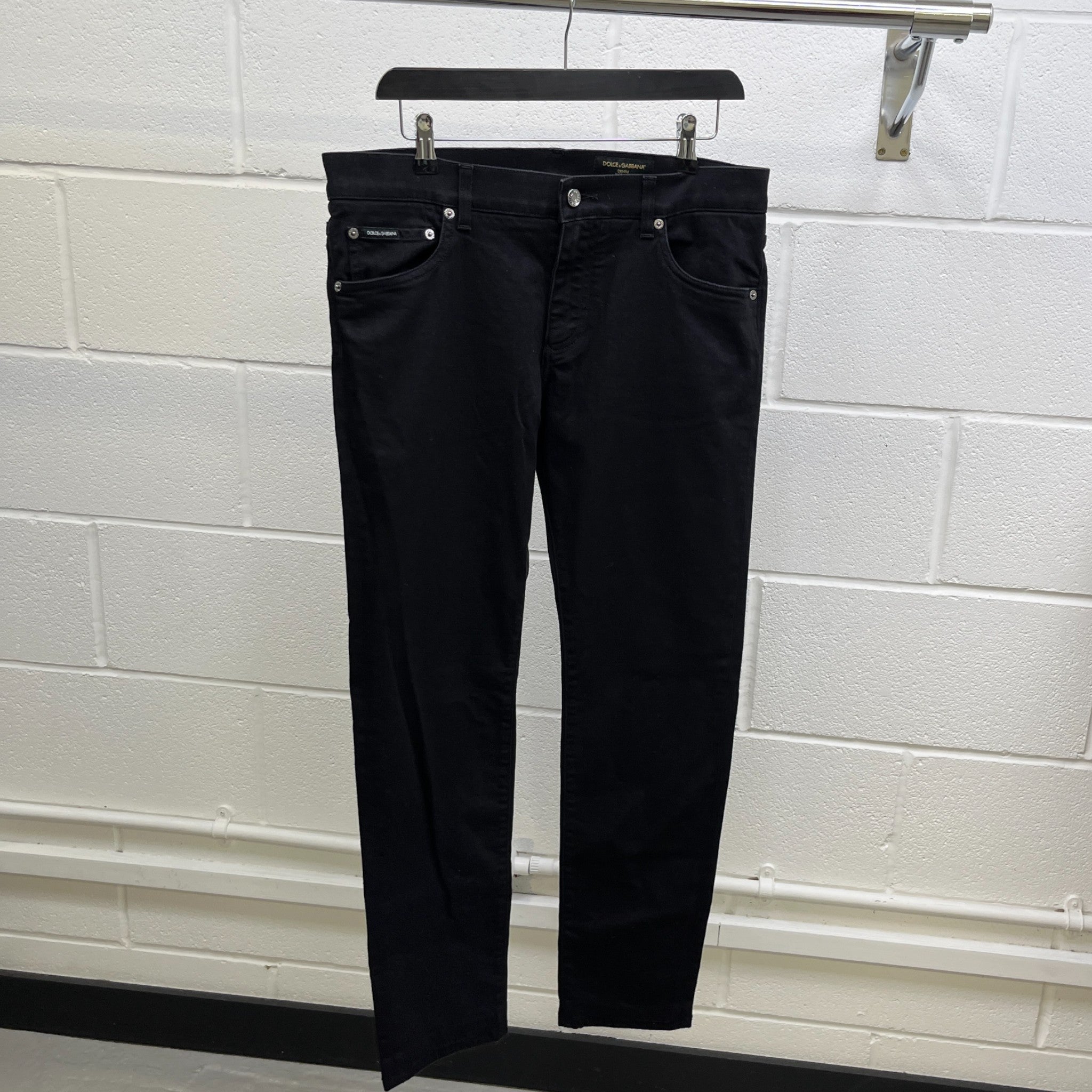 Men's Button Logo Jeans Black Size IT 50 / UK 34