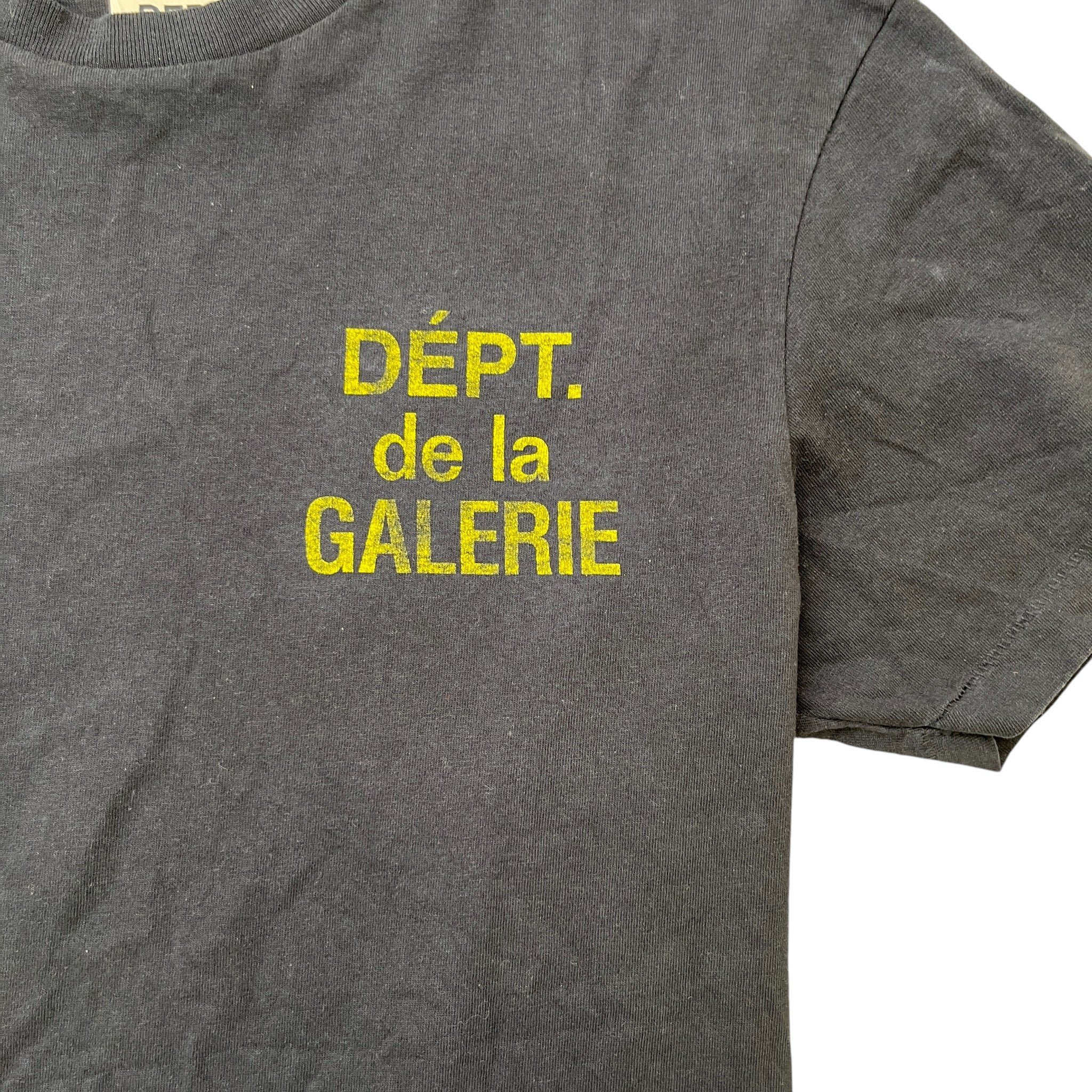 Men's French Logo Print T-Shirt Black Size M