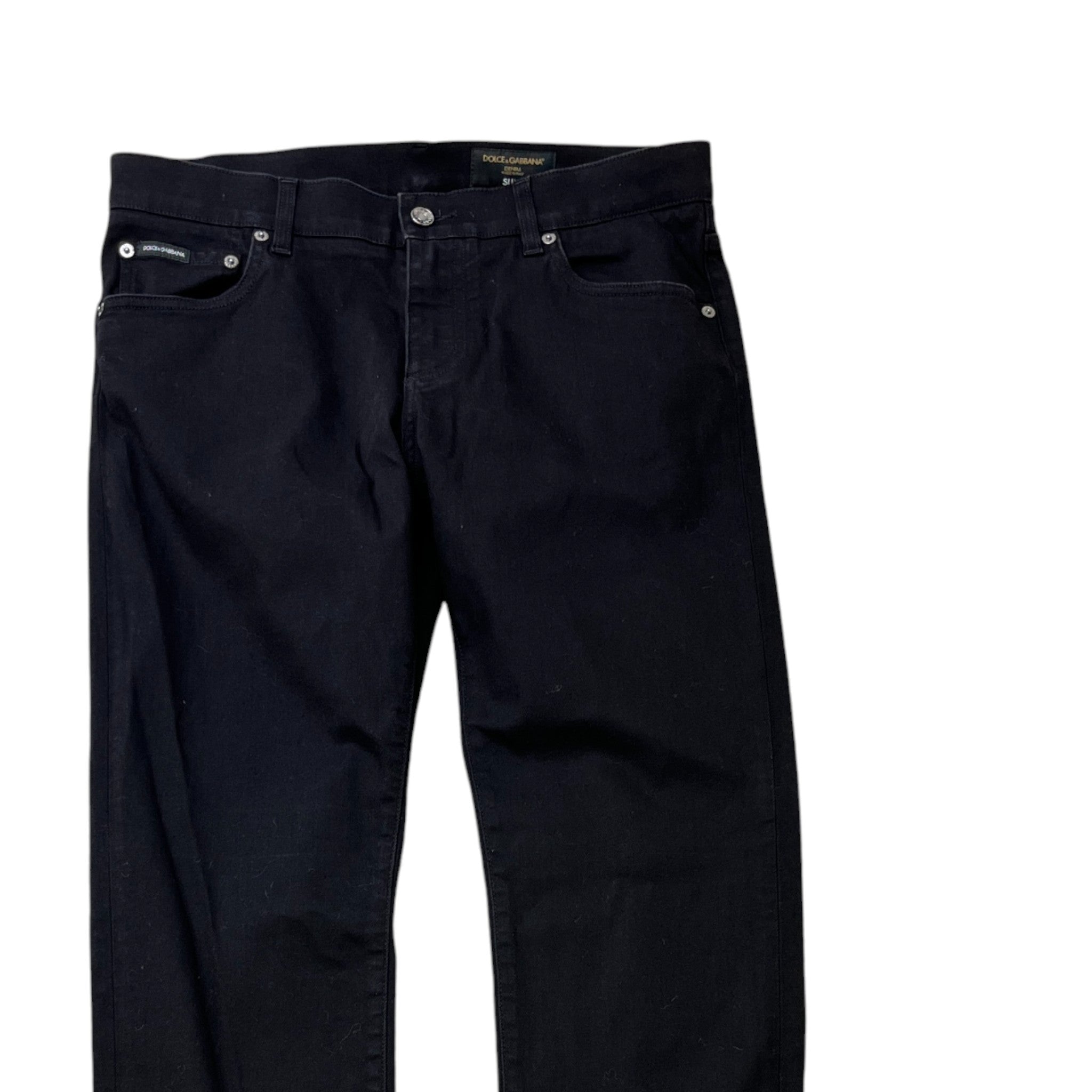 Men's Button Logo Jeans Black Size IT 50 / UK 34