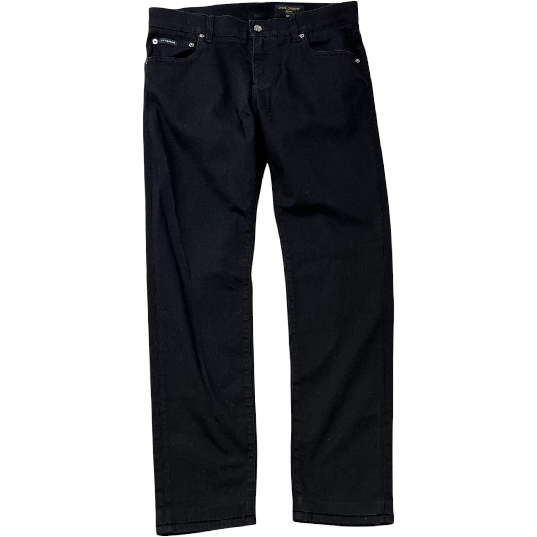 Men's Button Logo Jeans Black Size IT 50 / UK 34