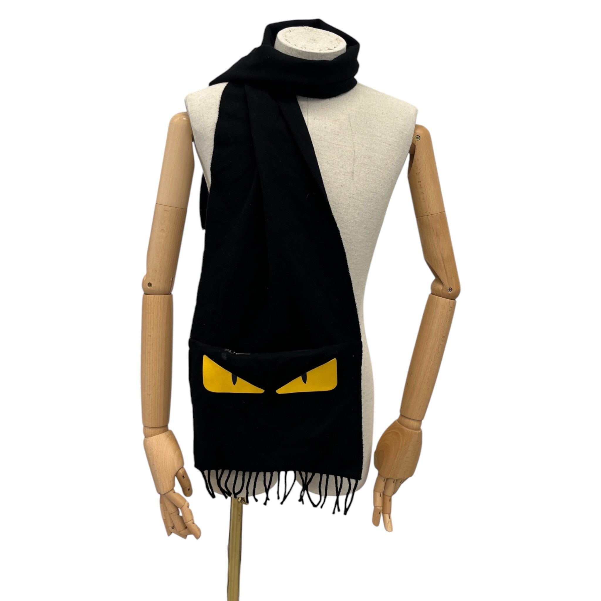 Men's Monster Eyes Zip Scarf Black