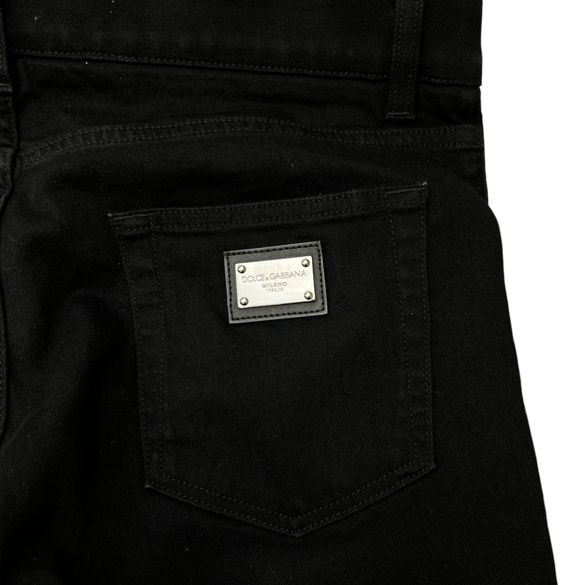 Men's Button Logo Jeans Black Size IT 50 / UK 34