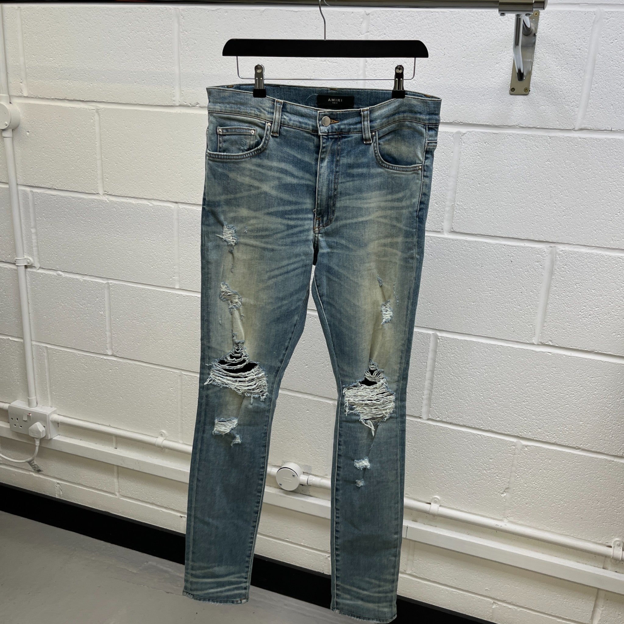 Men's Mx1 Distressed Jeans Blue Size Waist 34"