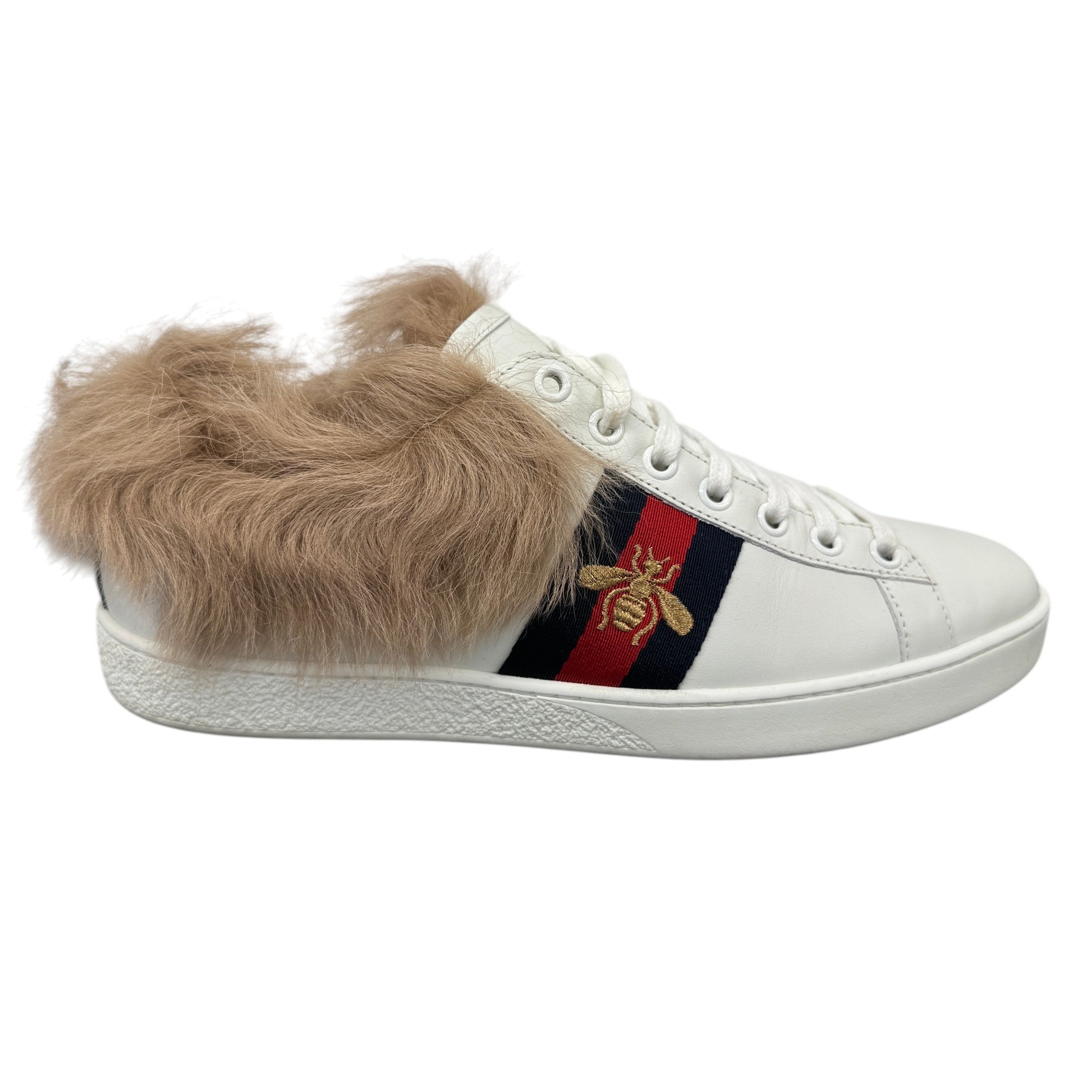 Women's Ace Fur Low Trainers White Size EU 37 / UK 4