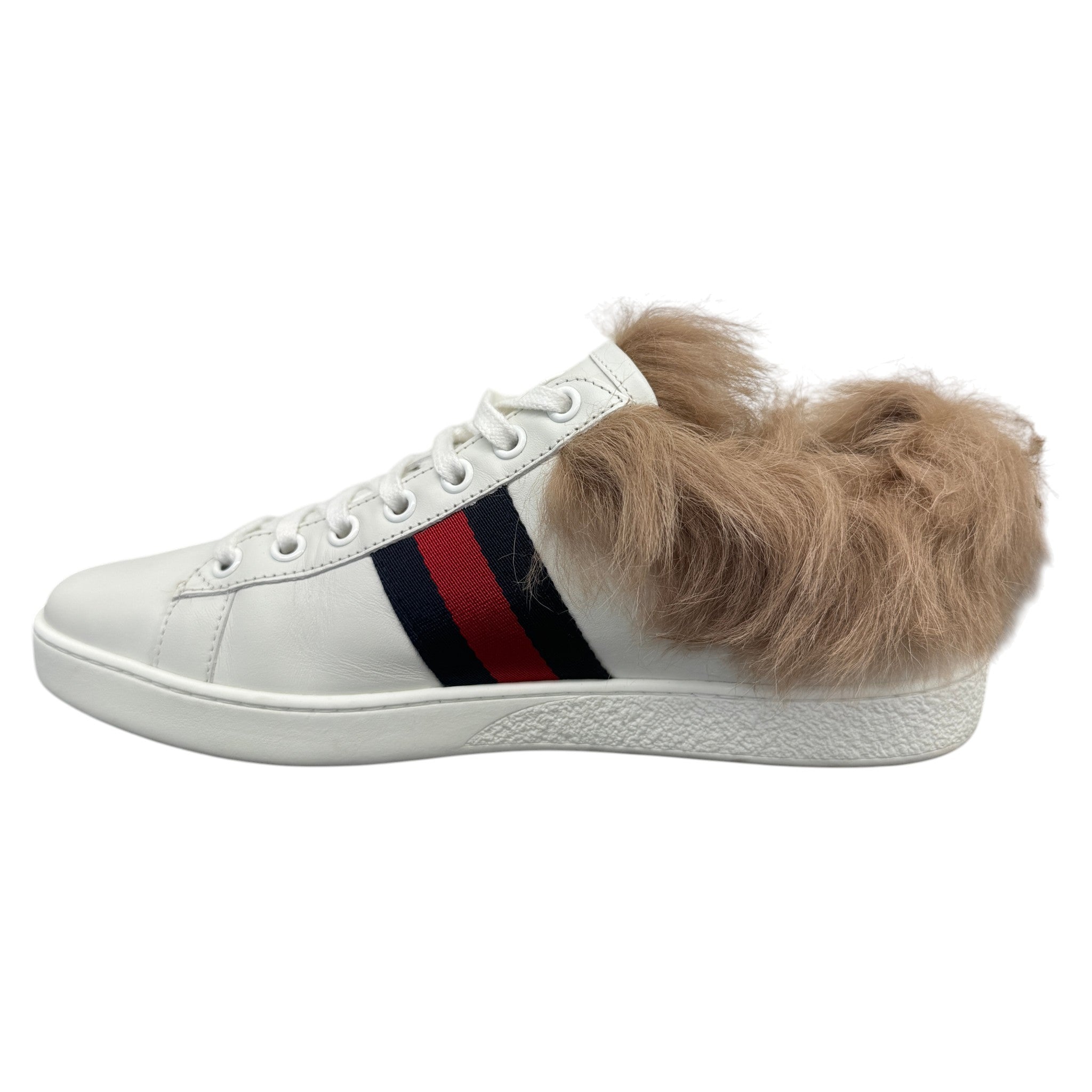 Women's Ace Fur Low Trainers White Size EU 37 / UK 4
