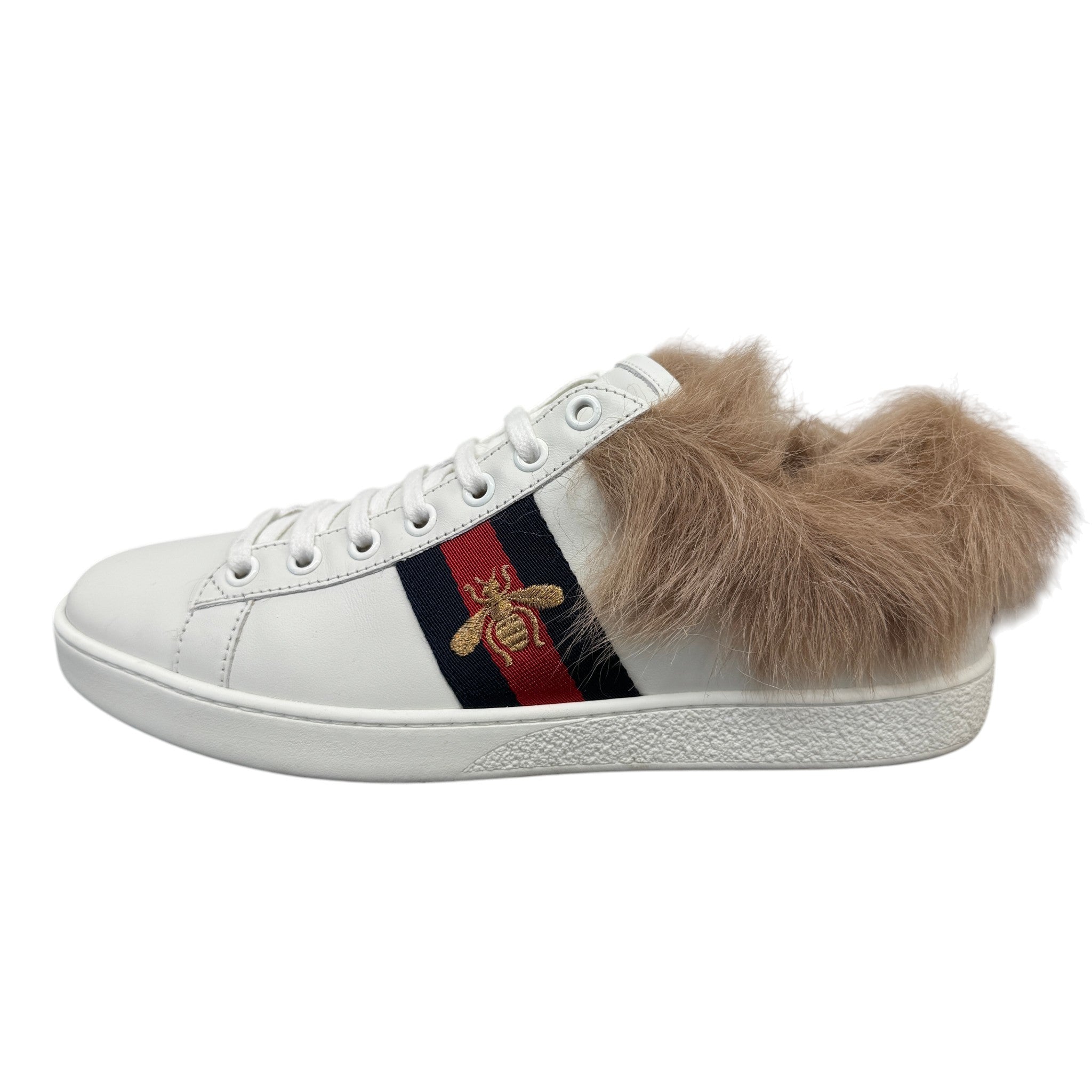 Women's Ace Fur Low Trainers White Size EU 37 / UK 4