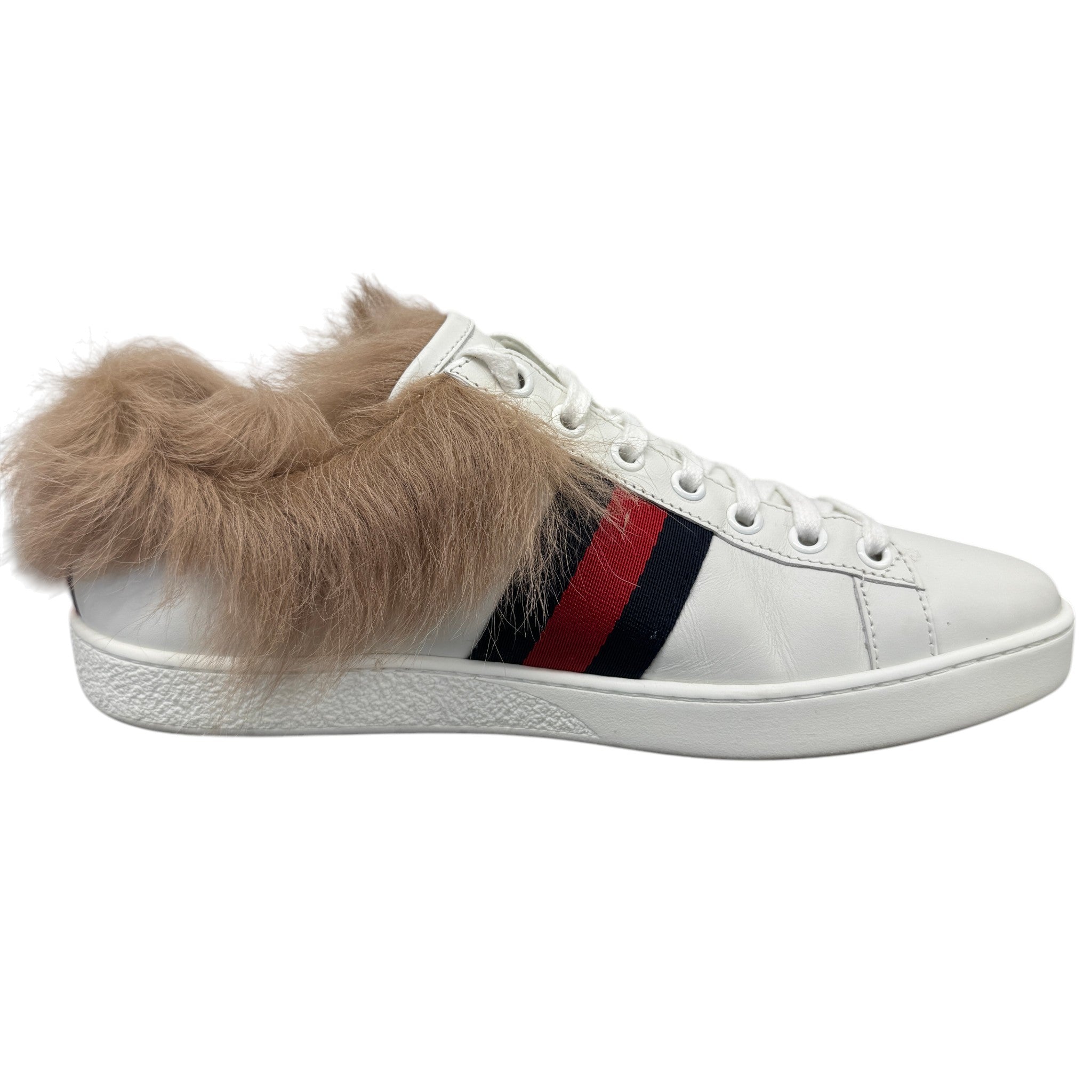 Women's Ace Fur Low Trainers White Size EU 37 / UK 4