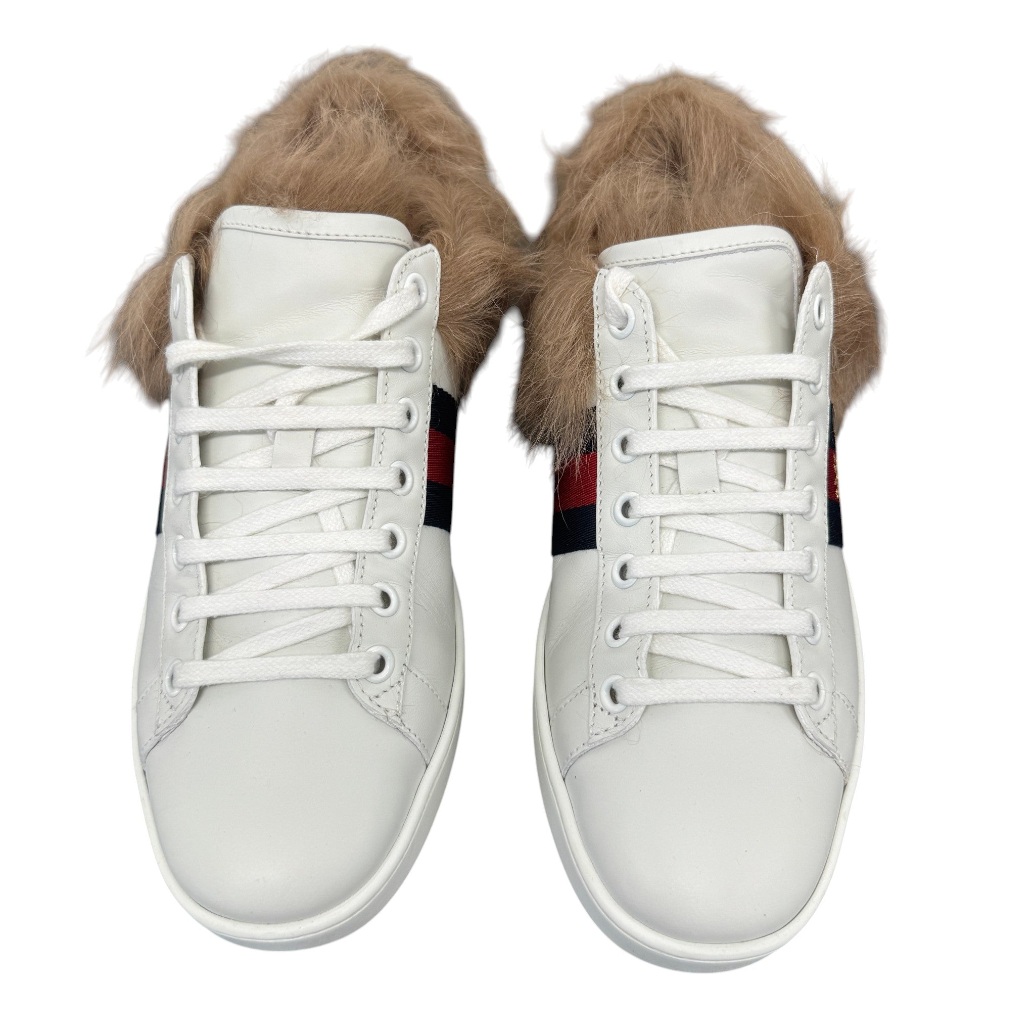 Women's Ace Fur Low Trainers White Size EU 37 / UK 4