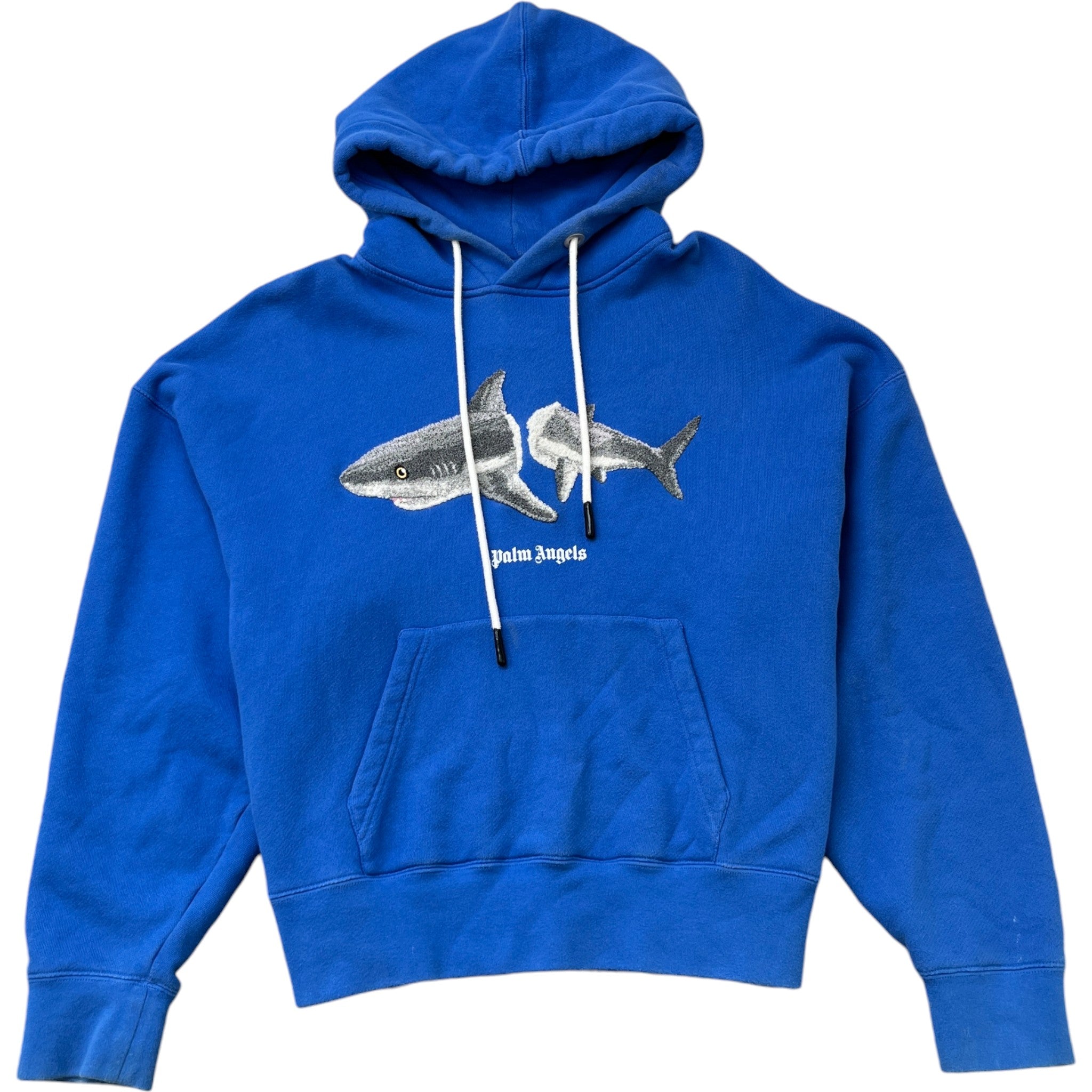 Men's Shark Logo Hoodie Blue Size M